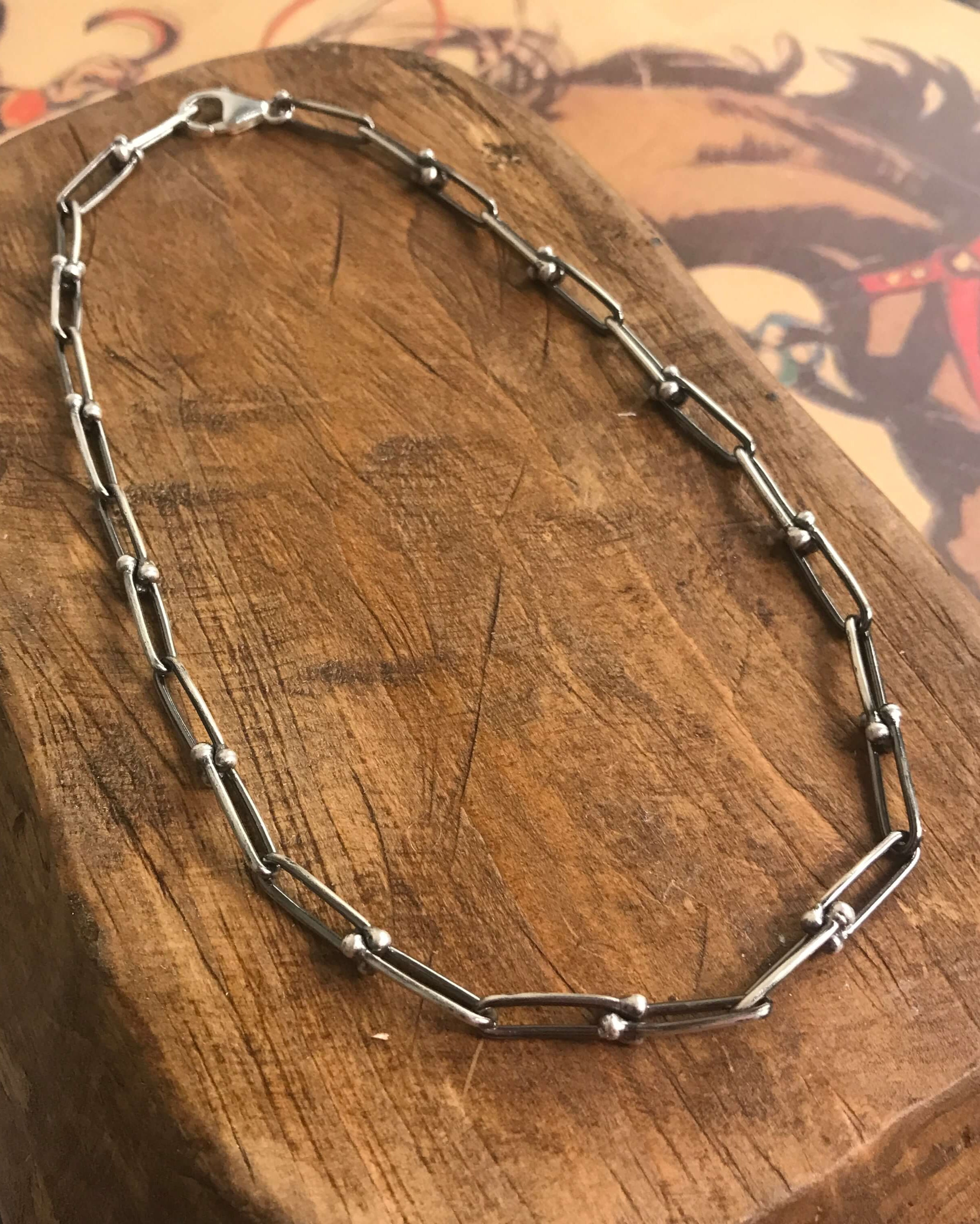 The Midi Calli Chain Necklace-Necklaces-Calli Co., Turquoise and Silver Jewelry, Native American Handmade, Zuni Tribe, Navajo Tribe, Brock Texas