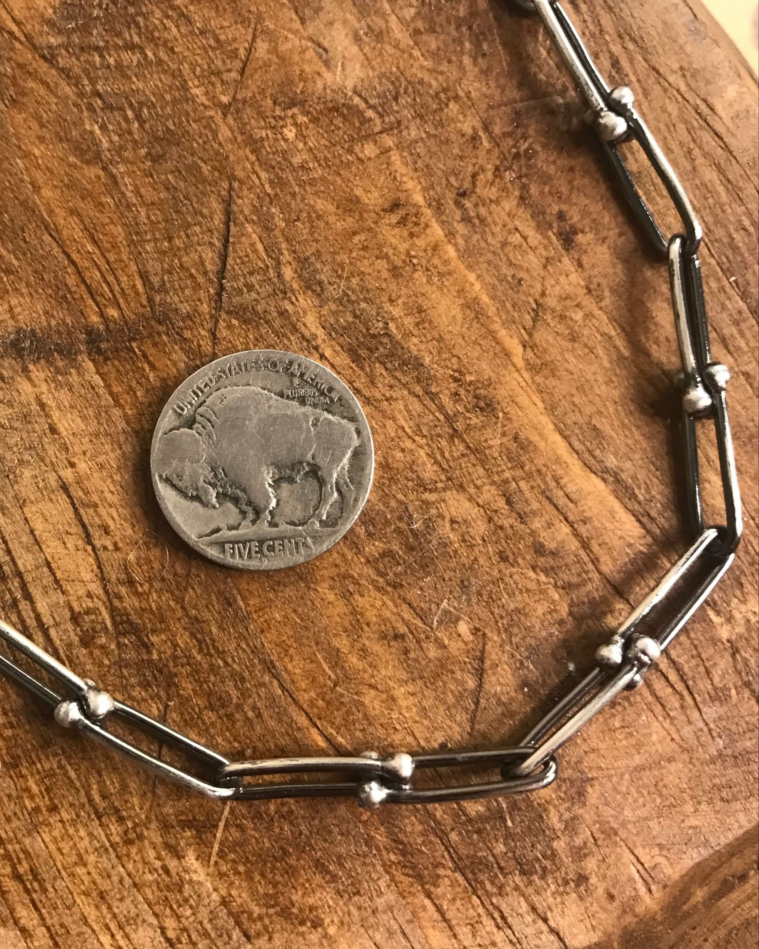 The Midi Calli Chain Necklace-Necklaces-Calli Co., Turquoise and Silver Jewelry, Native American Handmade, Zuni Tribe, Navajo Tribe, Brock Texas