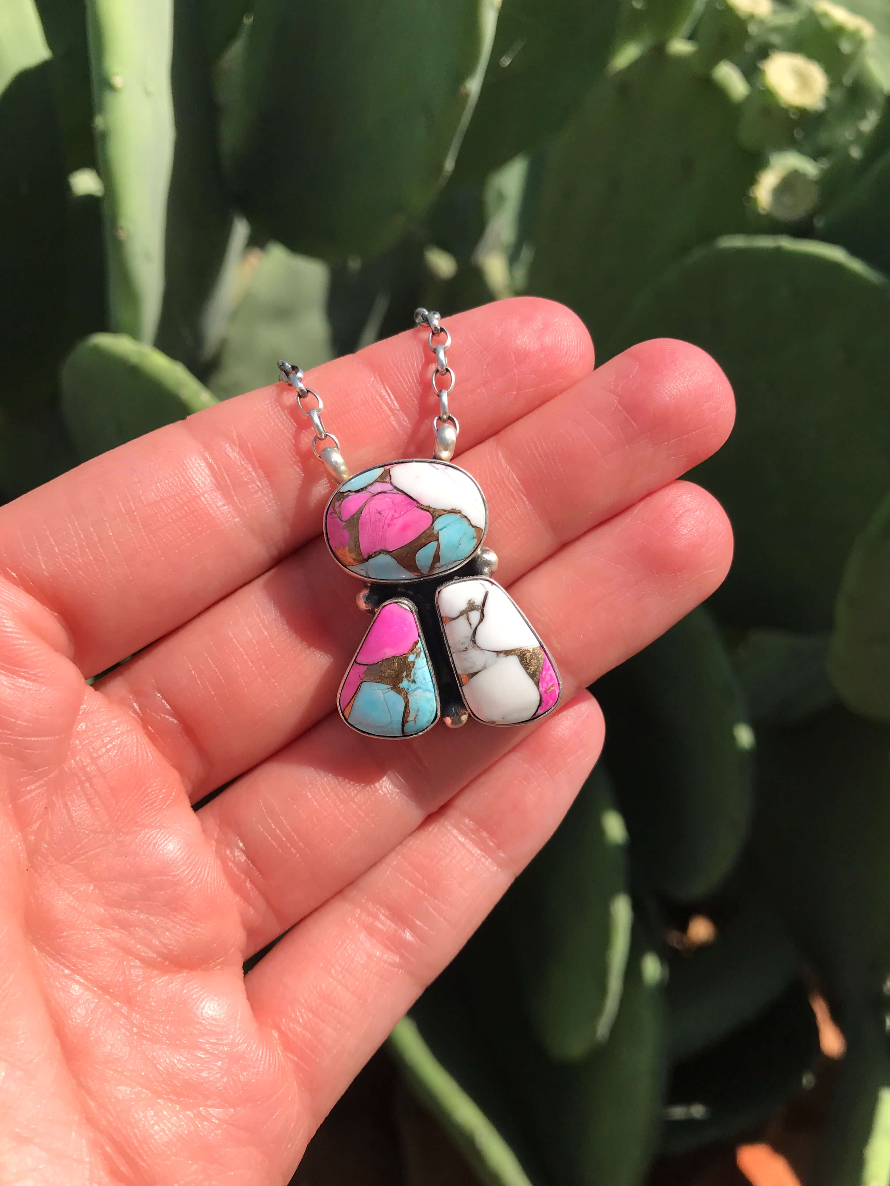 The Tempe Necklace, 5-Necklaces-Calli Co., Turquoise and Silver Jewelry, Native American Handmade, Zuni Tribe, Navajo Tribe, Brock Texas