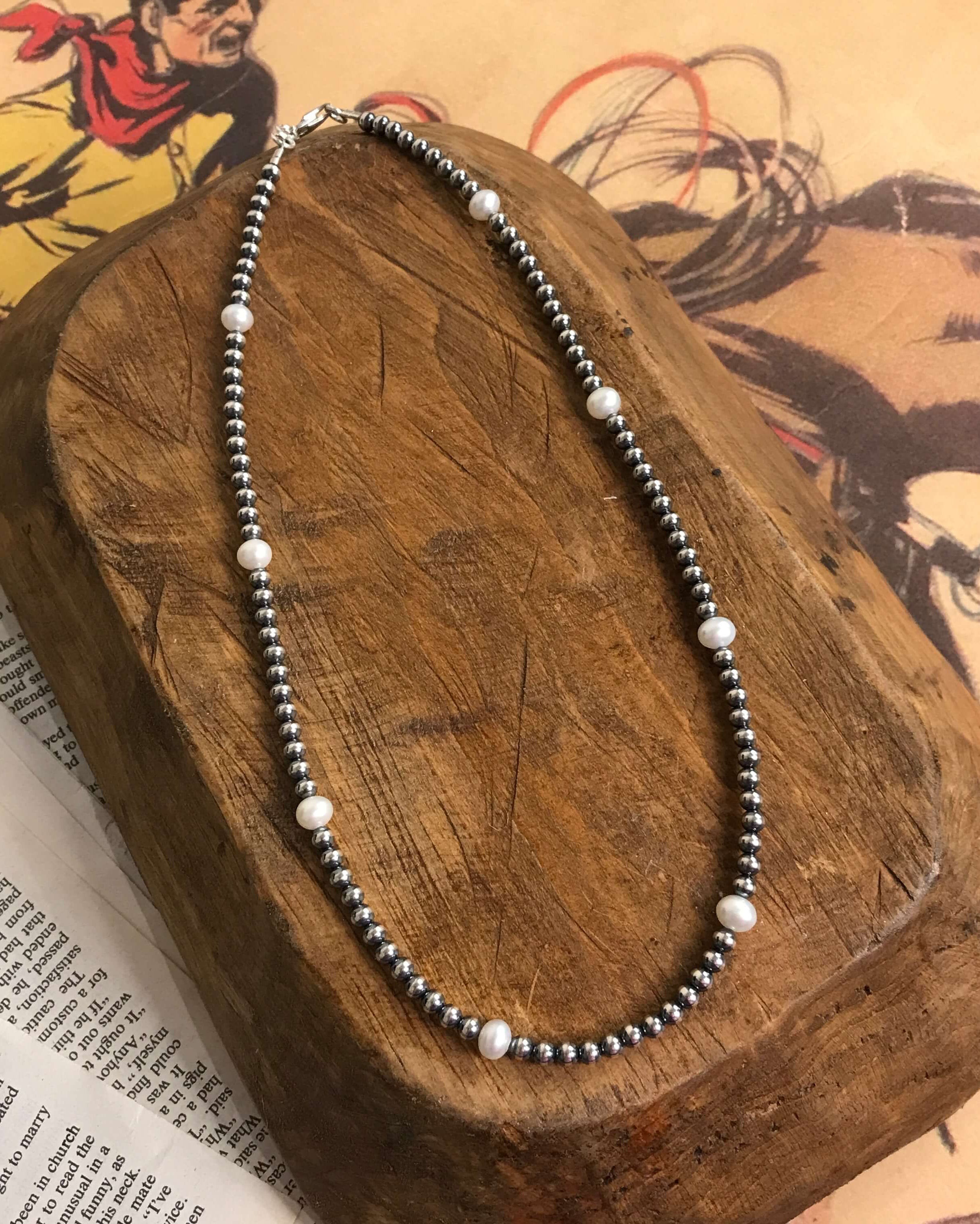 The Del Ray Necklace-Necklaces-Calli Co., Turquoise and Silver Jewelry, Native American Handmade, Zuni Tribe, Navajo Tribe, Brock Texas