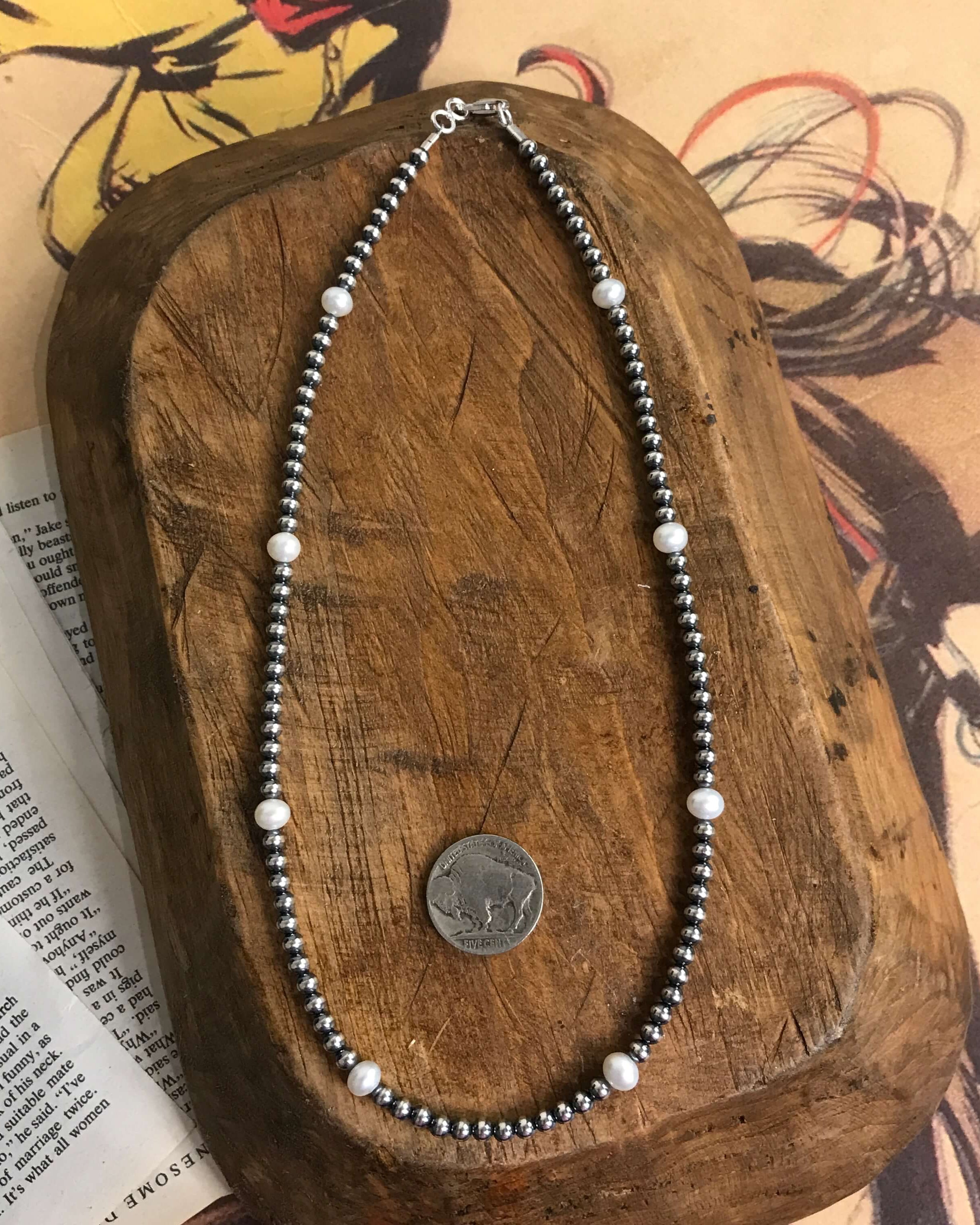 The Del Ray Necklace-Necklaces-Calli Co., Turquoise and Silver Jewelry, Native American Handmade, Zuni Tribe, Navajo Tribe, Brock Texas