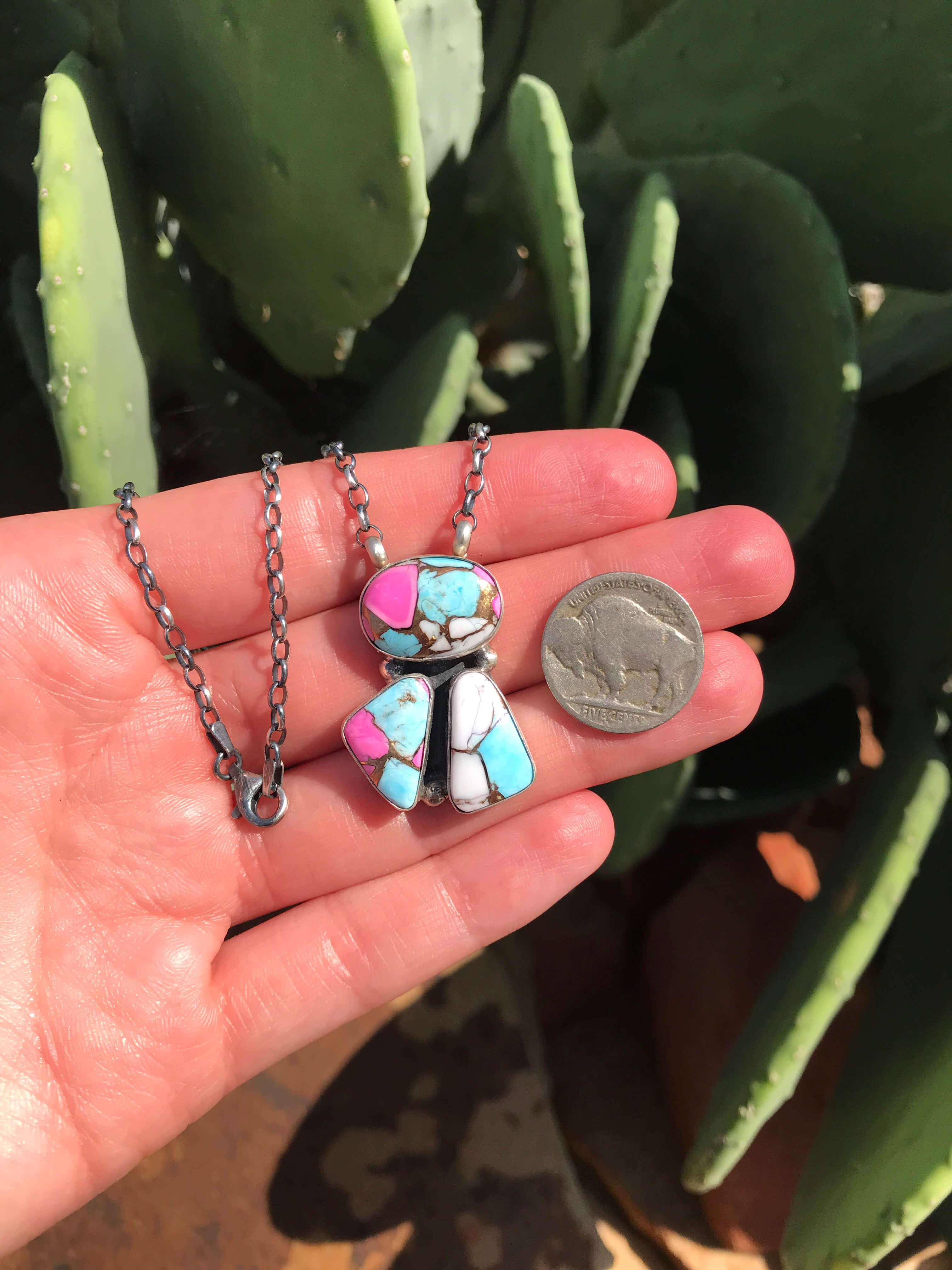 The Tempe Necklace, 6-Necklaces-Calli Co., Turquoise and Silver Jewelry, Native American Handmade, Zuni Tribe, Navajo Tribe, Brock Texas