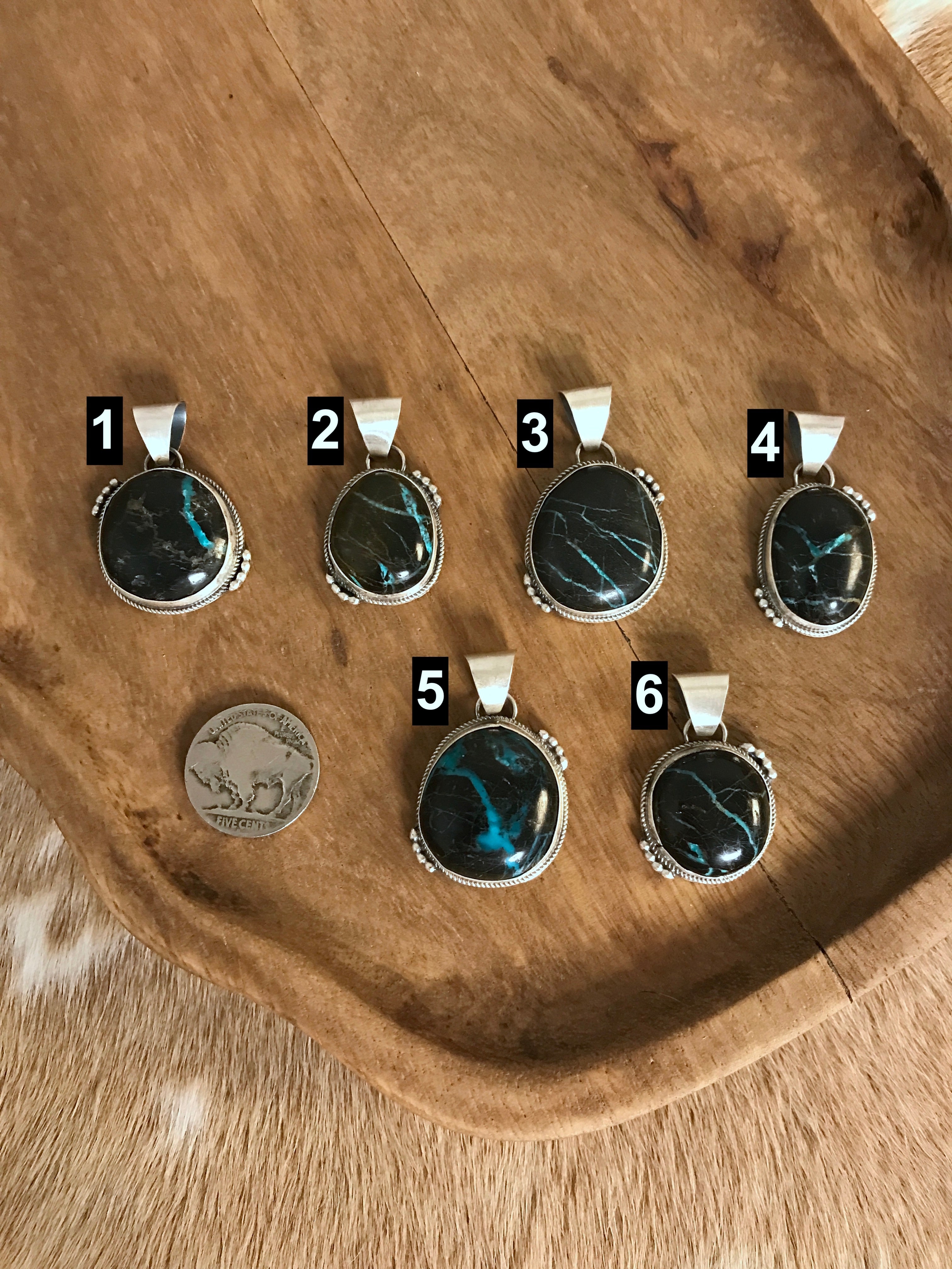 The Awena Black Jack Pendants-Pendants-Calli Co., Turquoise and Silver Jewelry, Native American Handmade, Zuni Tribe, Navajo Tribe, Brock Texas