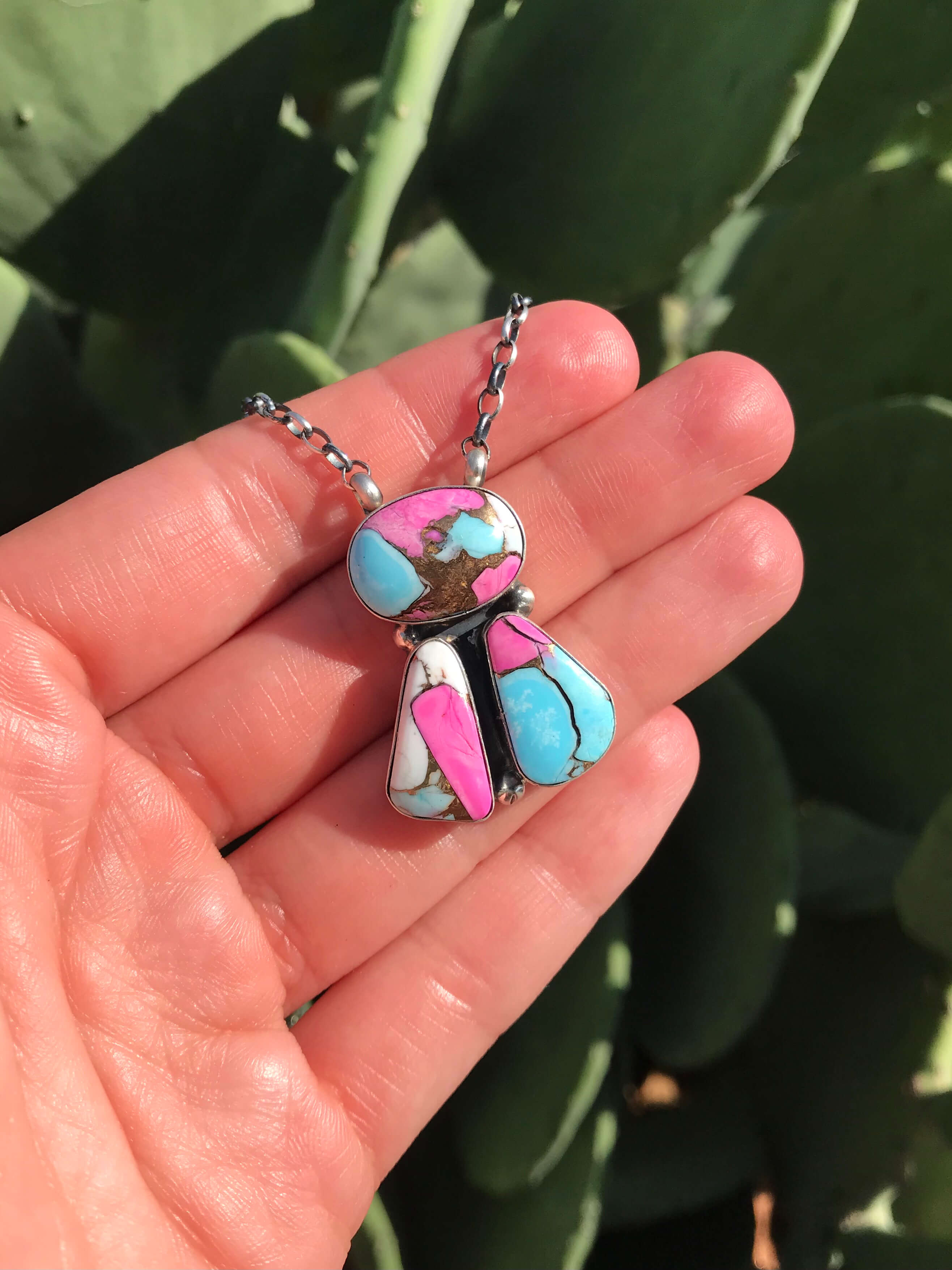 The Tempe Necklace, 8-Necklaces-Calli Co., Turquoise and Silver Jewelry, Native American Handmade, Zuni Tribe, Navajo Tribe, Brock Texas