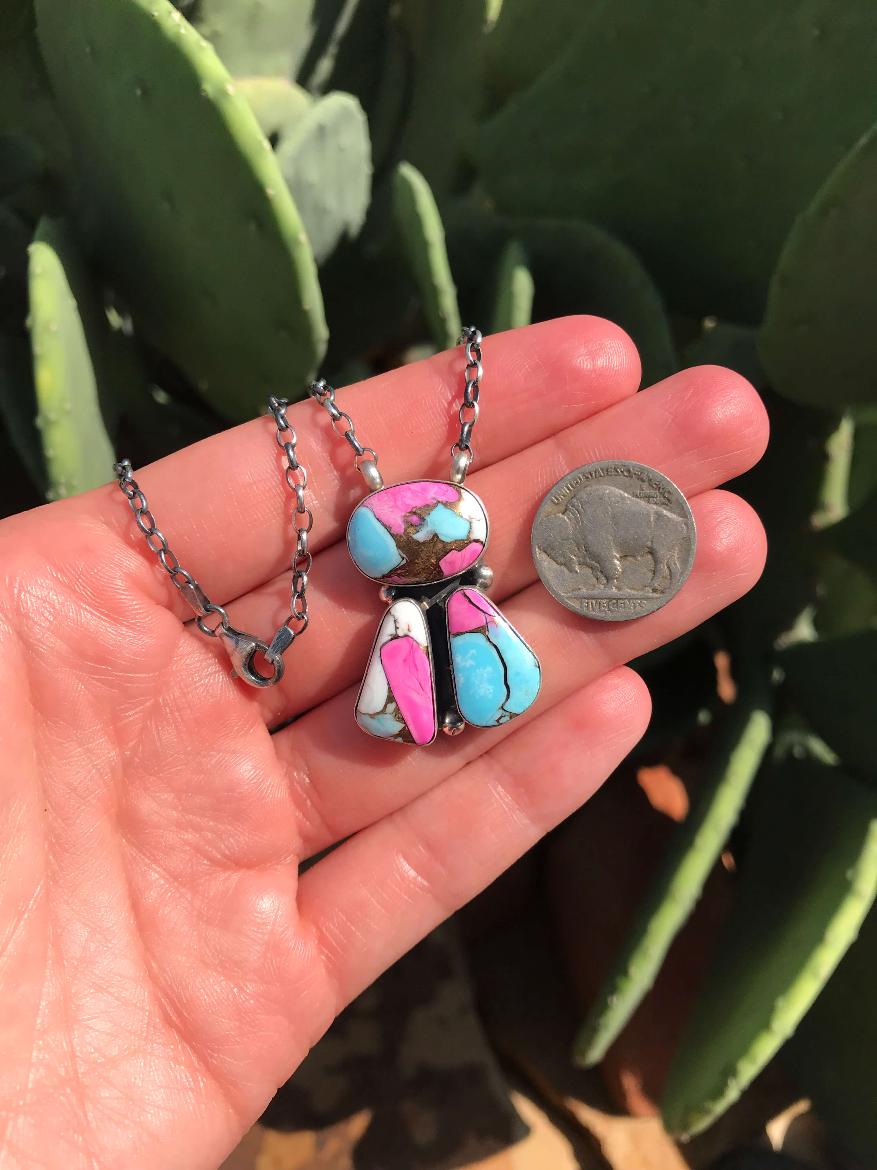 The Tempe Necklace, 8-Necklaces-Calli Co., Turquoise and Silver Jewelry, Native American Handmade, Zuni Tribe, Navajo Tribe, Brock Texas