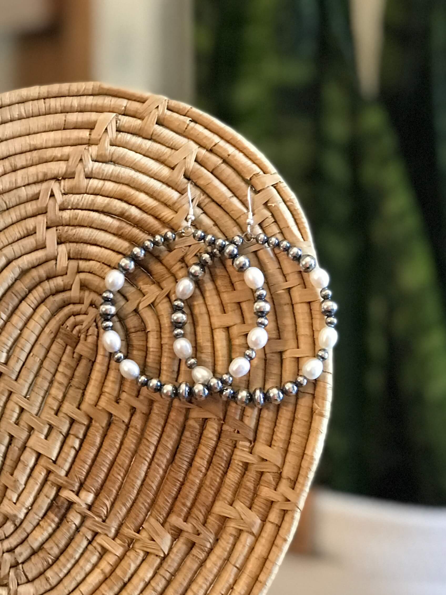 The Sand Harbor Laguna Hoop Earrings-Earrings-Calli Co., Turquoise and Silver Jewelry, Native American Handmade, Zuni Tribe, Navajo Tribe, Brock Texas