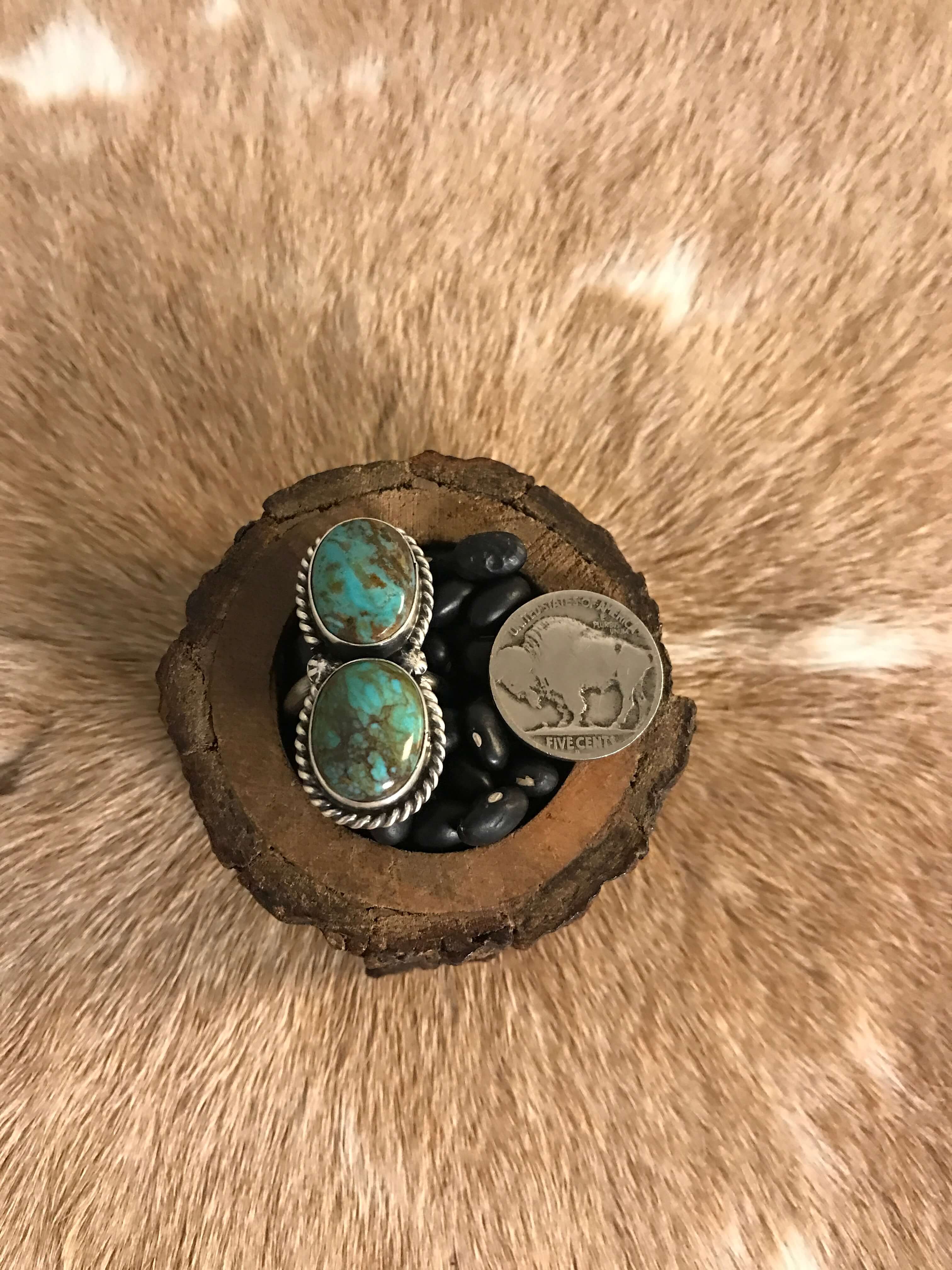 The Roanoke Adjustable Ring, 7-Rings-Calli Co., Turquoise and Silver Jewelry, Native American Handmade, Zuni Tribe, Navajo Tribe, Brock Texas