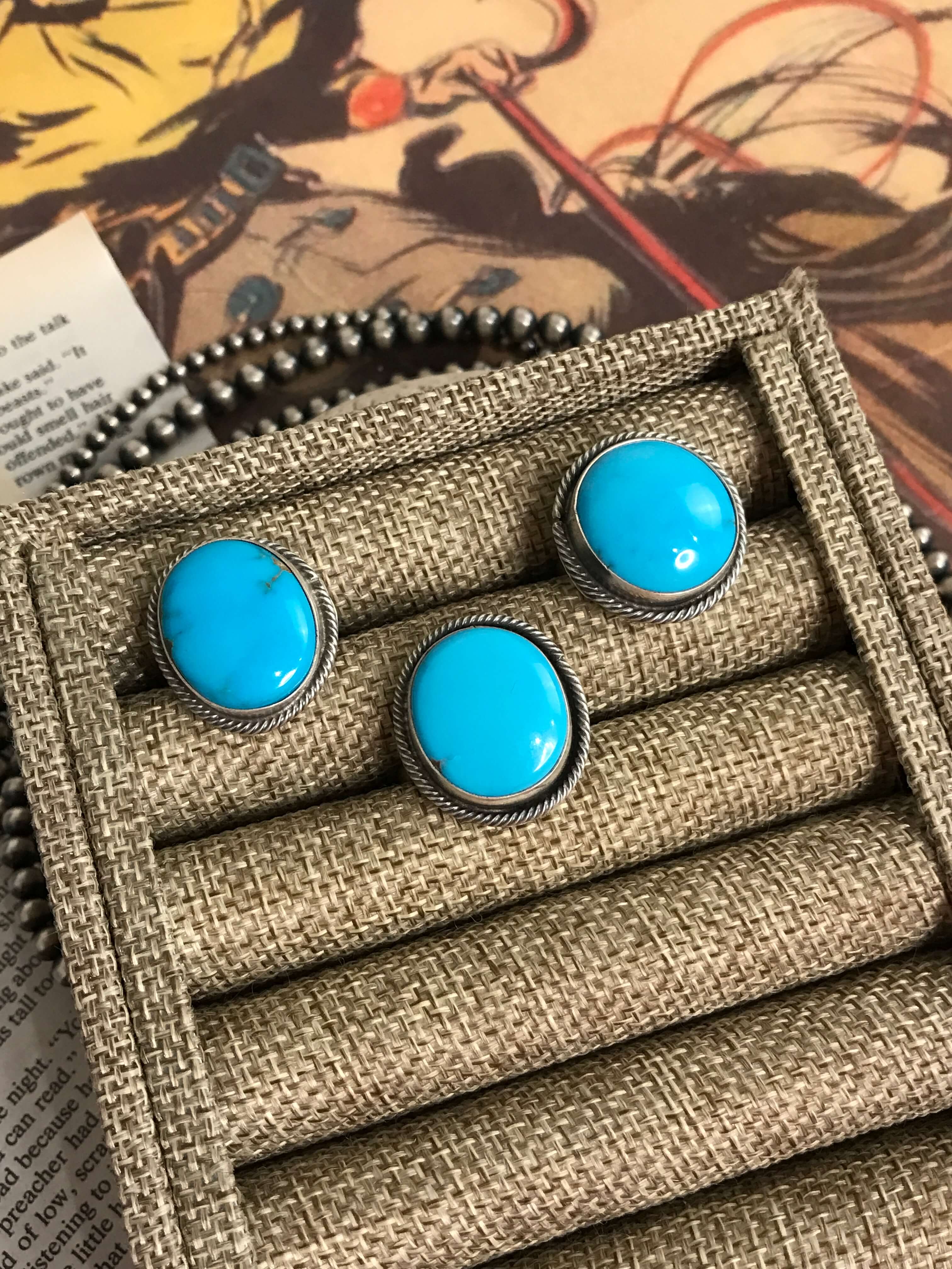 The Andarna Rings-Rings-Calli Co., Turquoise and Silver Jewelry, Native American Handmade, Zuni Tribe, Navajo Tribe, Brock Texas