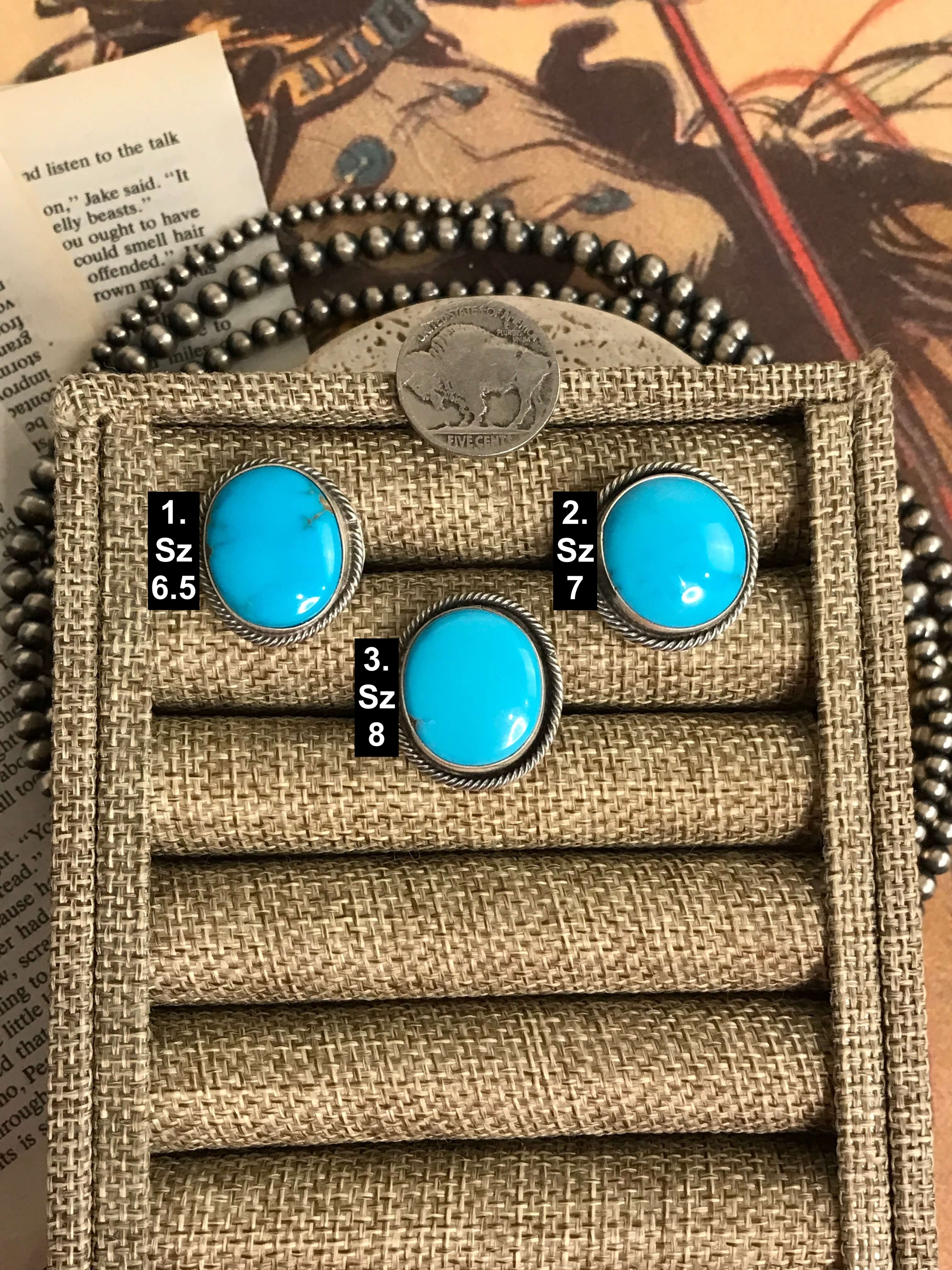 The Andarna Rings-Rings-Calli Co., Turquoise and Silver Jewelry, Native American Handmade, Zuni Tribe, Navajo Tribe, Brock Texas