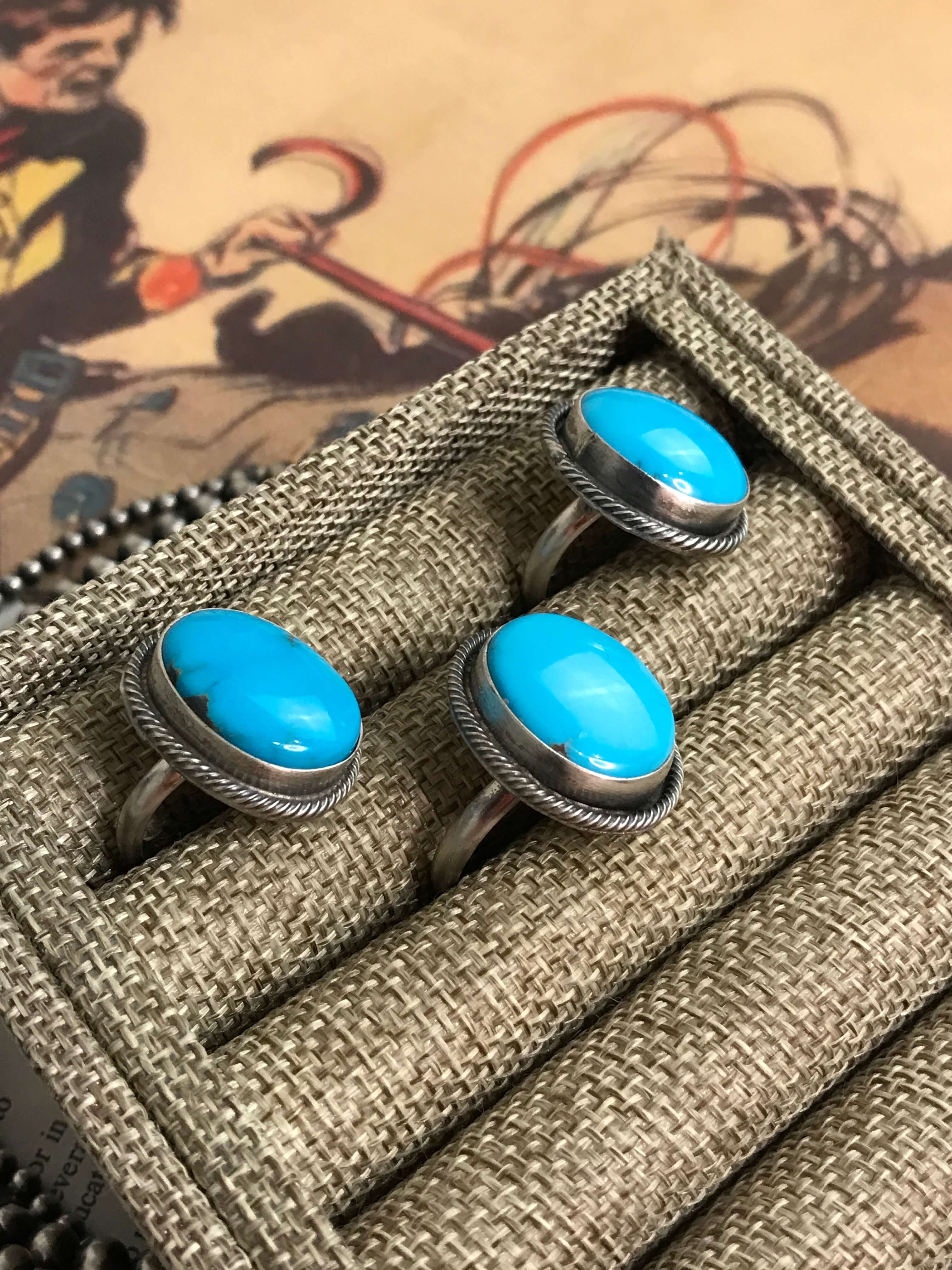 The Andarna Rings-Rings-Calli Co., Turquoise and Silver Jewelry, Native American Handmade, Zuni Tribe, Navajo Tribe, Brock Texas