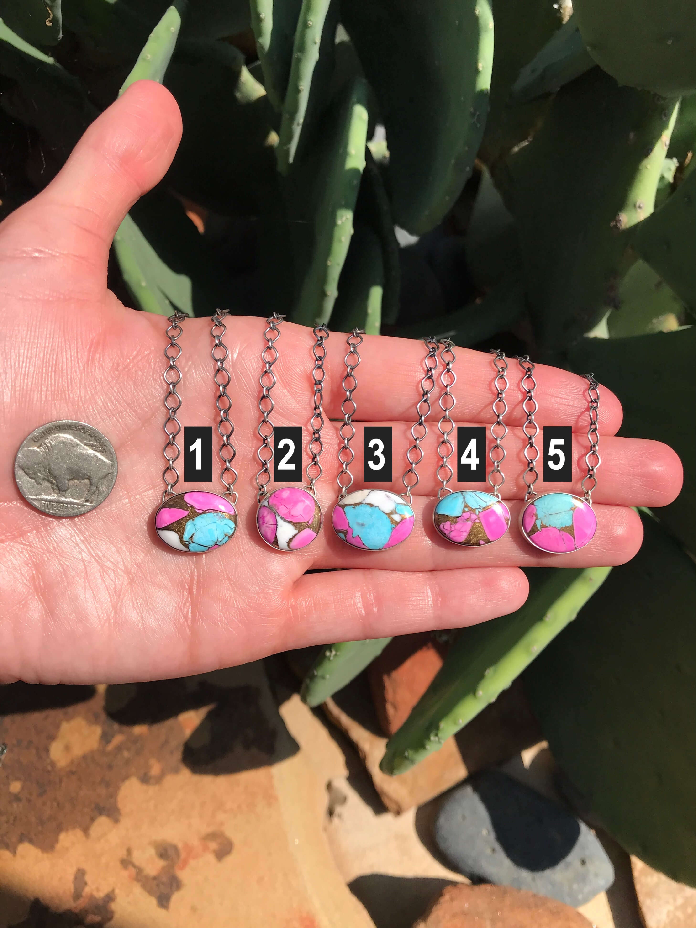 The Selby Necklaces-Necklaces-Calli Co., Turquoise and Silver Jewelry, Native American Handmade, Zuni Tribe, Navajo Tribe, Brock Texas