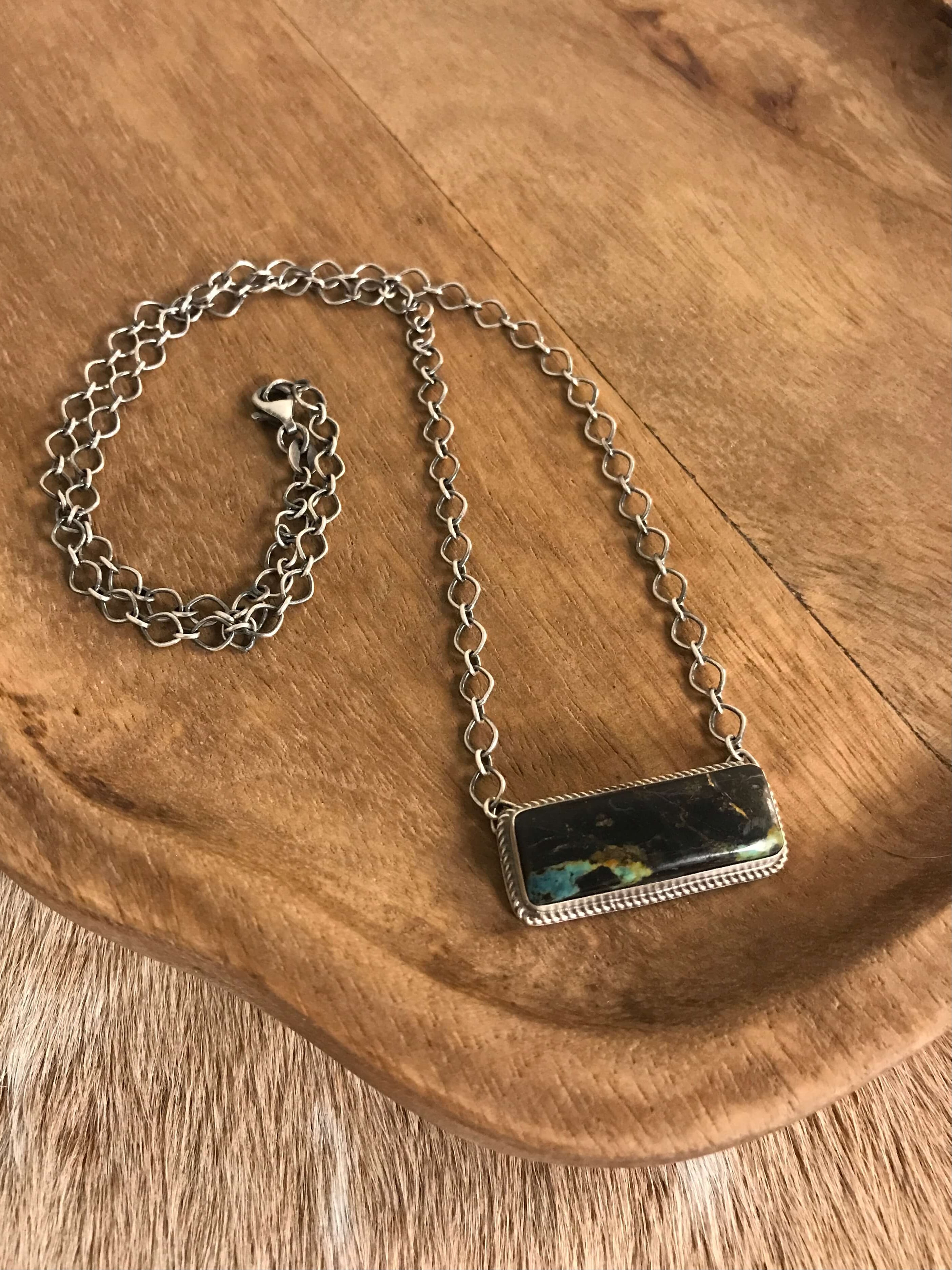 The Calvert Black Jack Necklace, 1-Necklaces-Calli Co., Turquoise and Silver Jewelry, Native American Handmade, Zuni Tribe, Navajo Tribe, Brock Texas