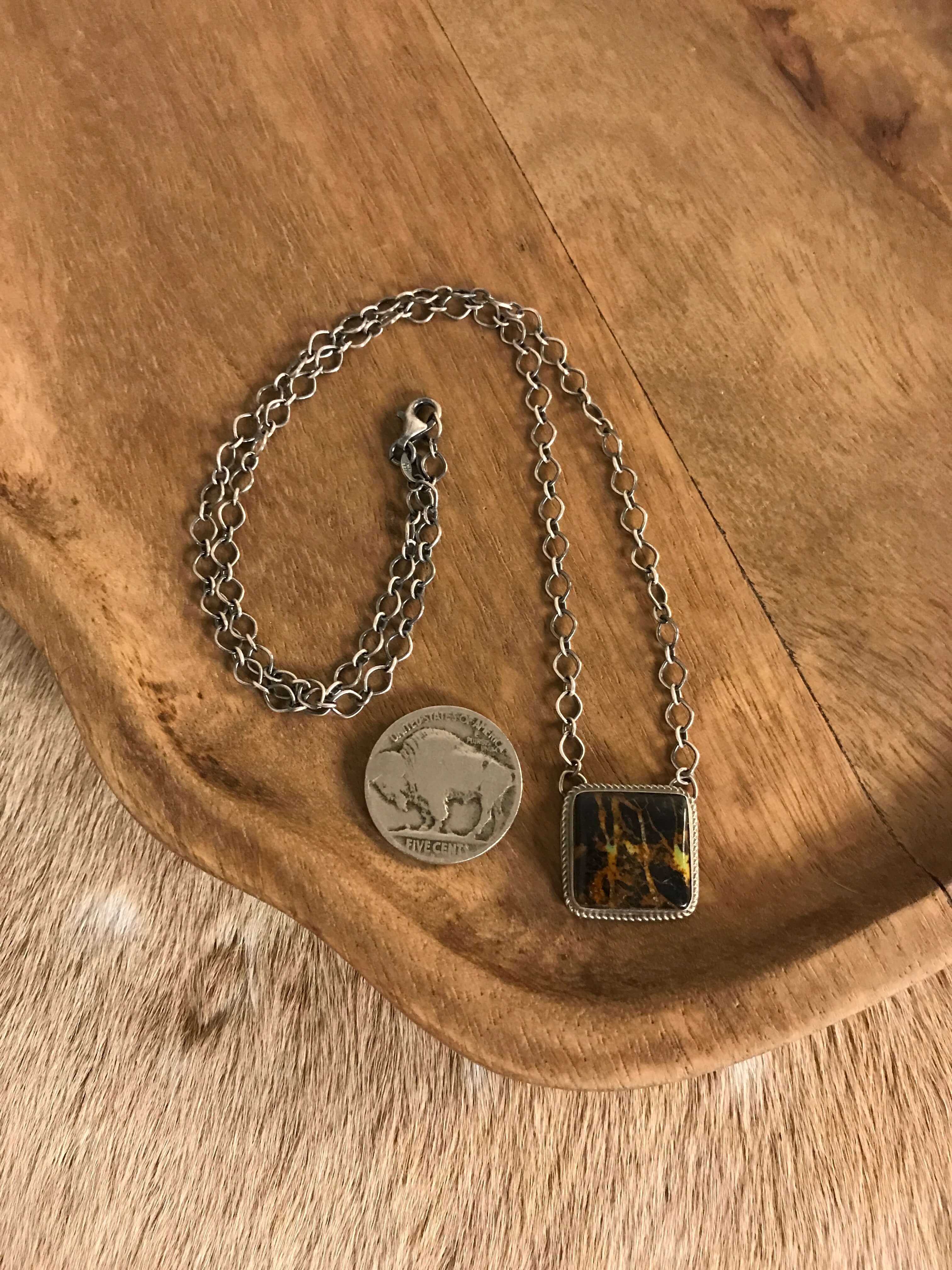 The Calvert Black Jack Necklace, 2-Necklaces-Calli Co., Turquoise and Silver Jewelry, Native American Handmade, Zuni Tribe, Navajo Tribe, Brock Texas