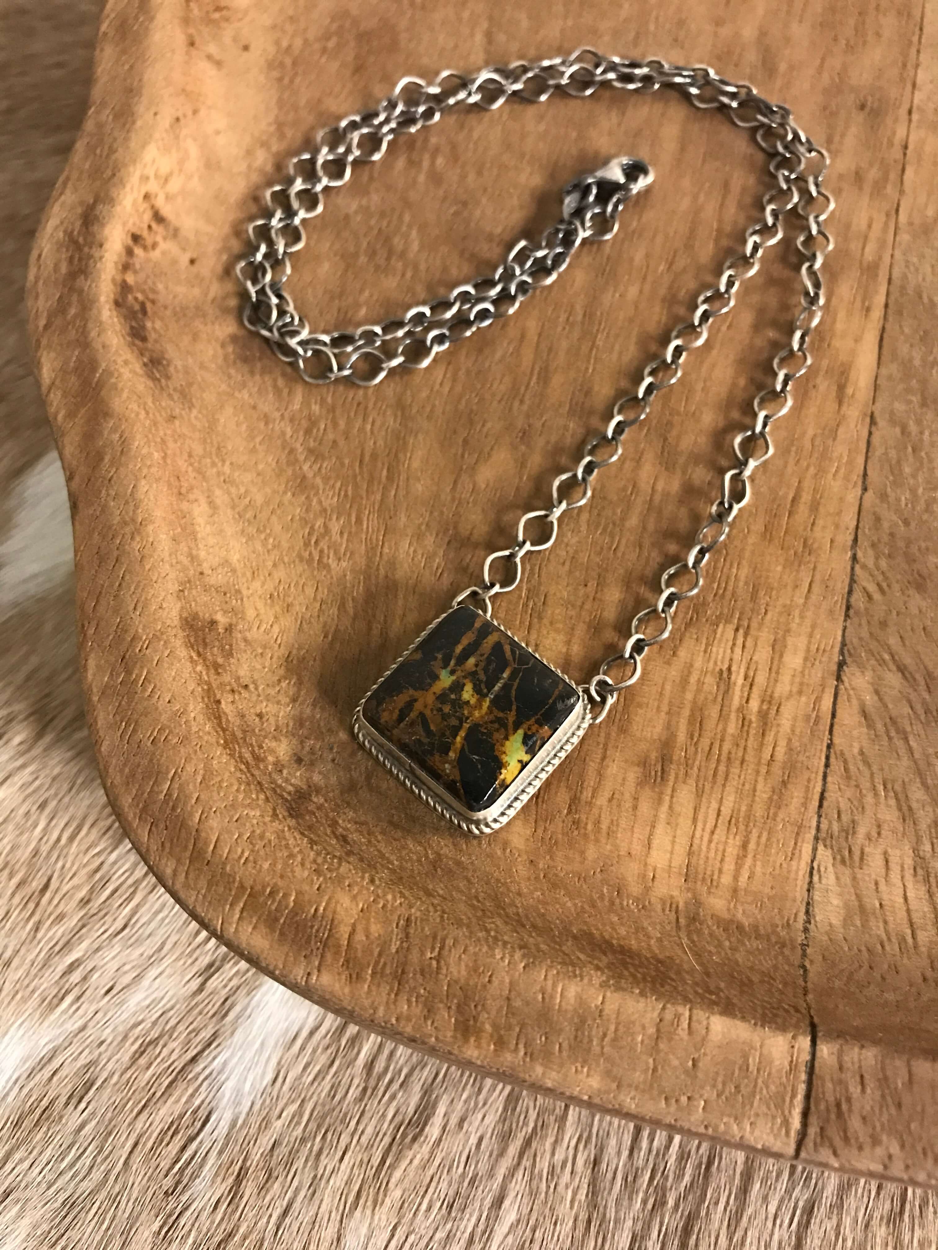 The Calvert Black Jack Necklace, 2-Necklaces-Calli Co., Turquoise and Silver Jewelry, Native American Handmade, Zuni Tribe, Navajo Tribe, Brock Texas