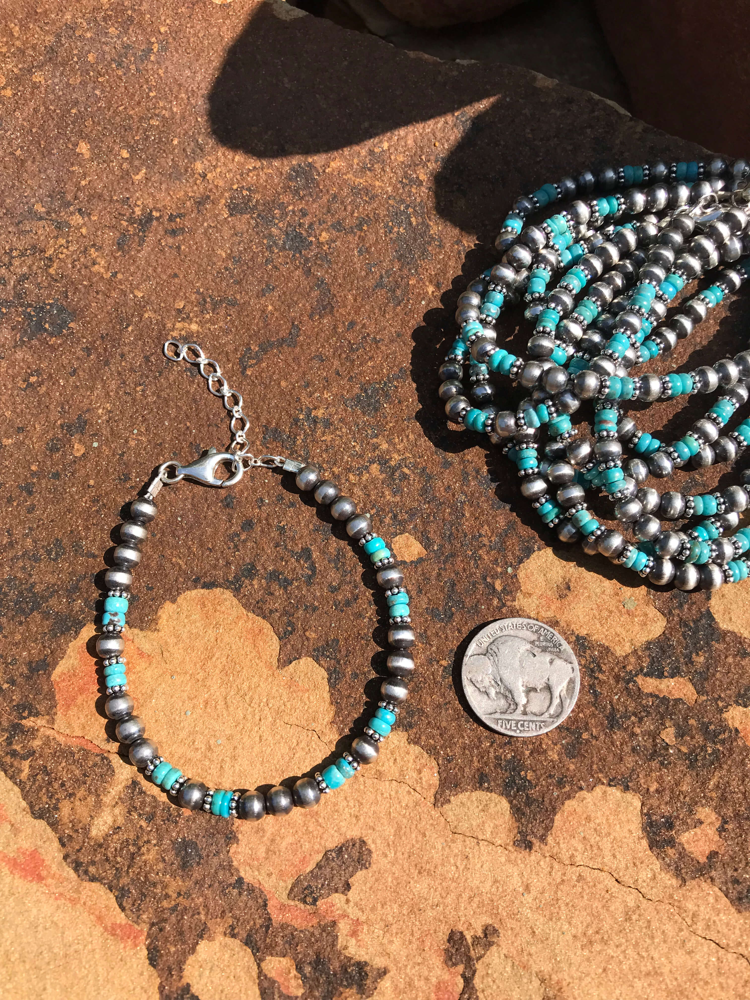 The Nations Bracelet-Bracelets & Cuffs-Calli Co., Turquoise and Silver Jewelry, Native American Handmade, Zuni Tribe, Navajo Tribe, Brock Texas