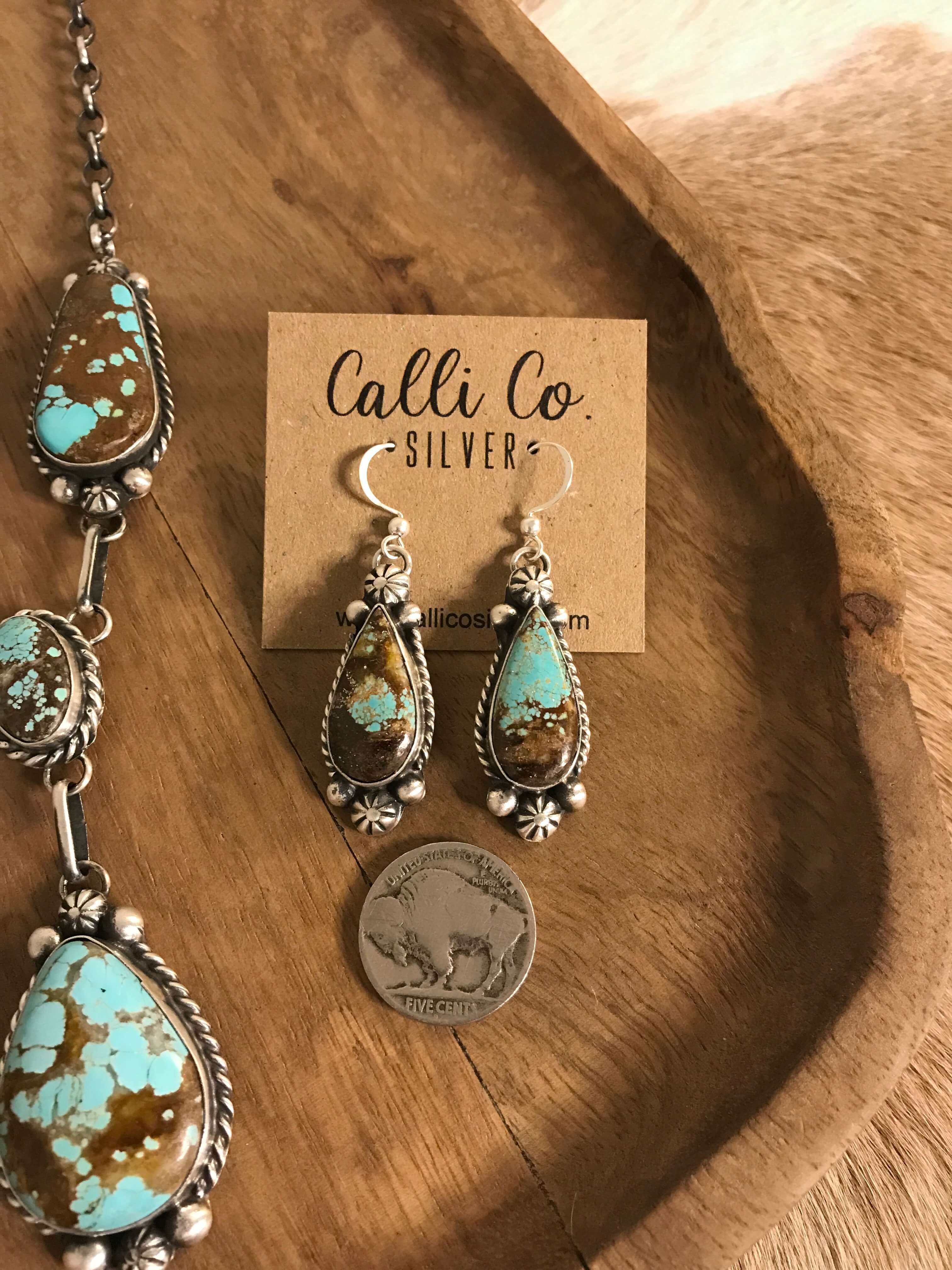 The Copeland Lariat Necklace Set, 9-Necklaces-Calli Co., Turquoise and Silver Jewelry, Native American Handmade, Zuni Tribe, Navajo Tribe, Brock Texas