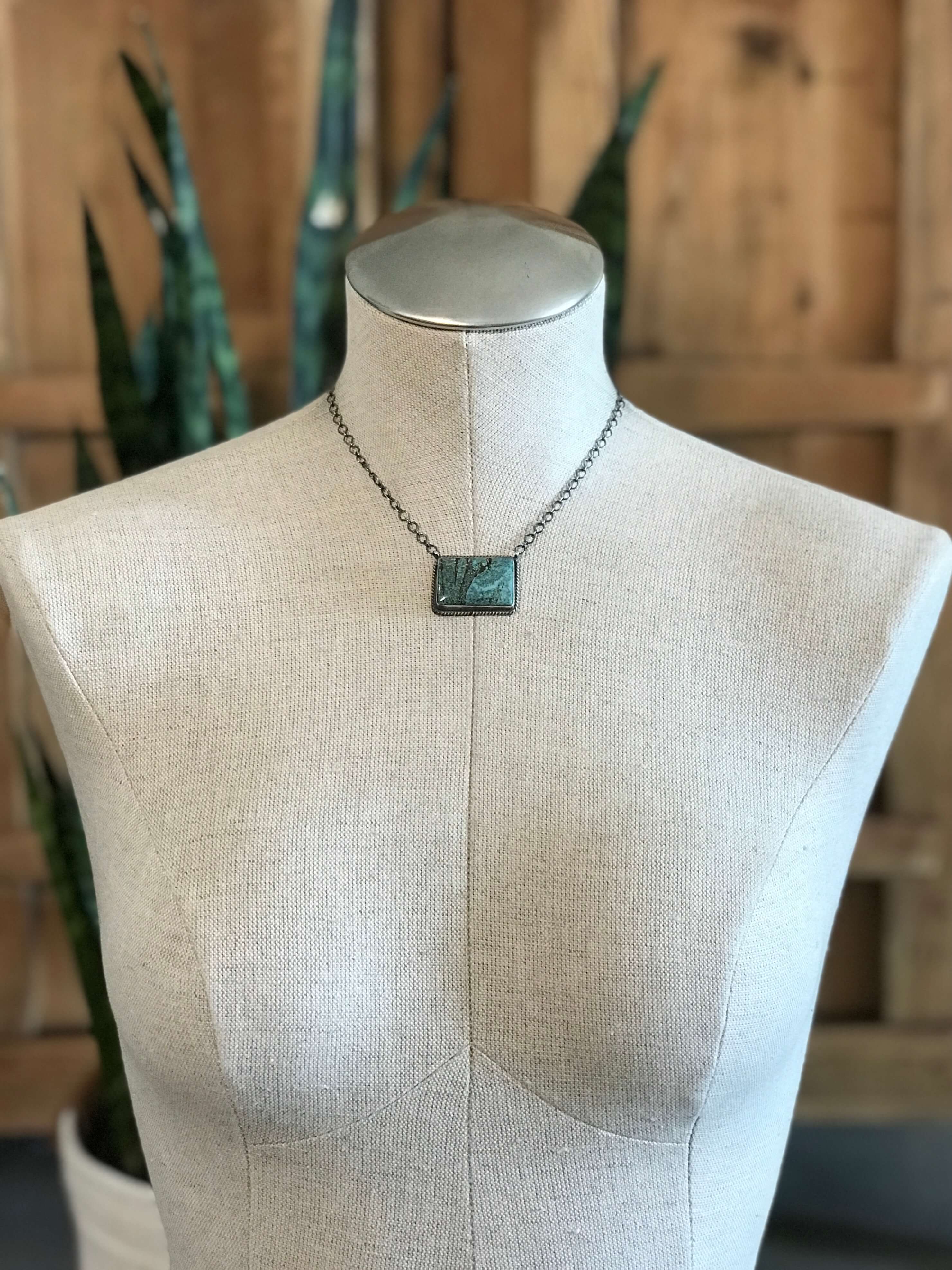 The Navarro Black Jack Necklace, 2-Necklaces-Calli Co., Turquoise and Silver Jewelry, Native American Handmade, Zuni Tribe, Navajo Tribe, Brock Texas