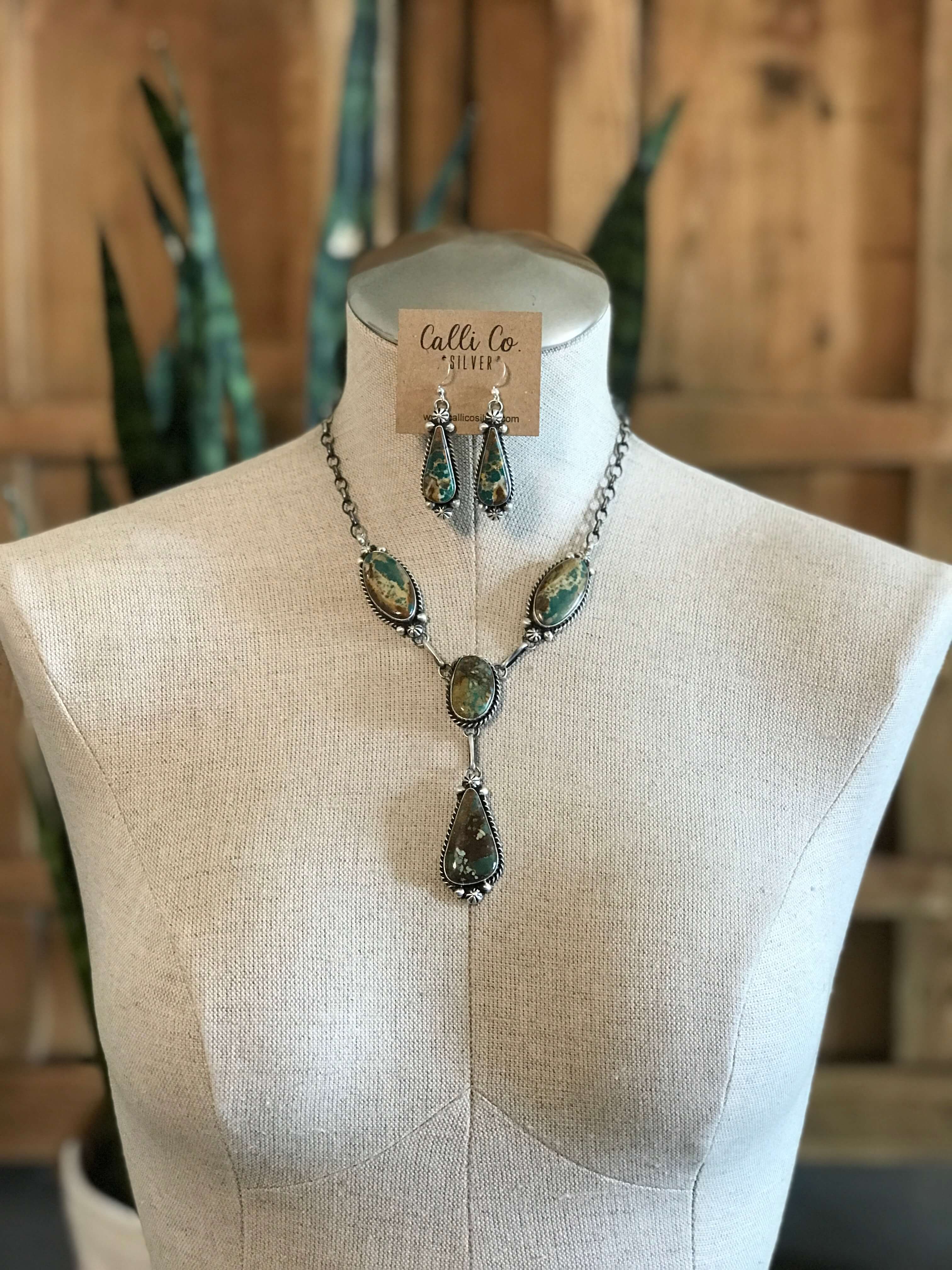 The Copeland Lariat Necklace Set, 8-Necklaces-Calli Co., Turquoise and Silver Jewelry, Native American Handmade, Zuni Tribe, Navajo Tribe, Brock Texas