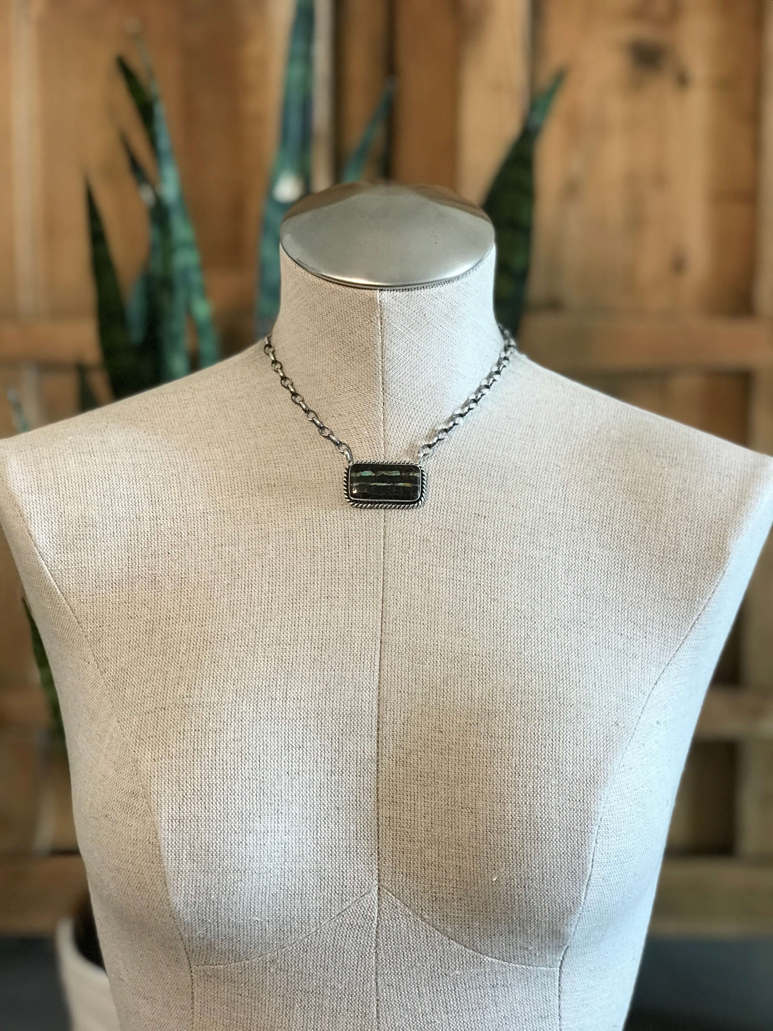 The Glenrio Black Jack Necklace, 3-Necklaces-Calli Co., Turquoise and Silver Jewelry, Native American Handmade, Zuni Tribe, Navajo Tribe, Brock Texas