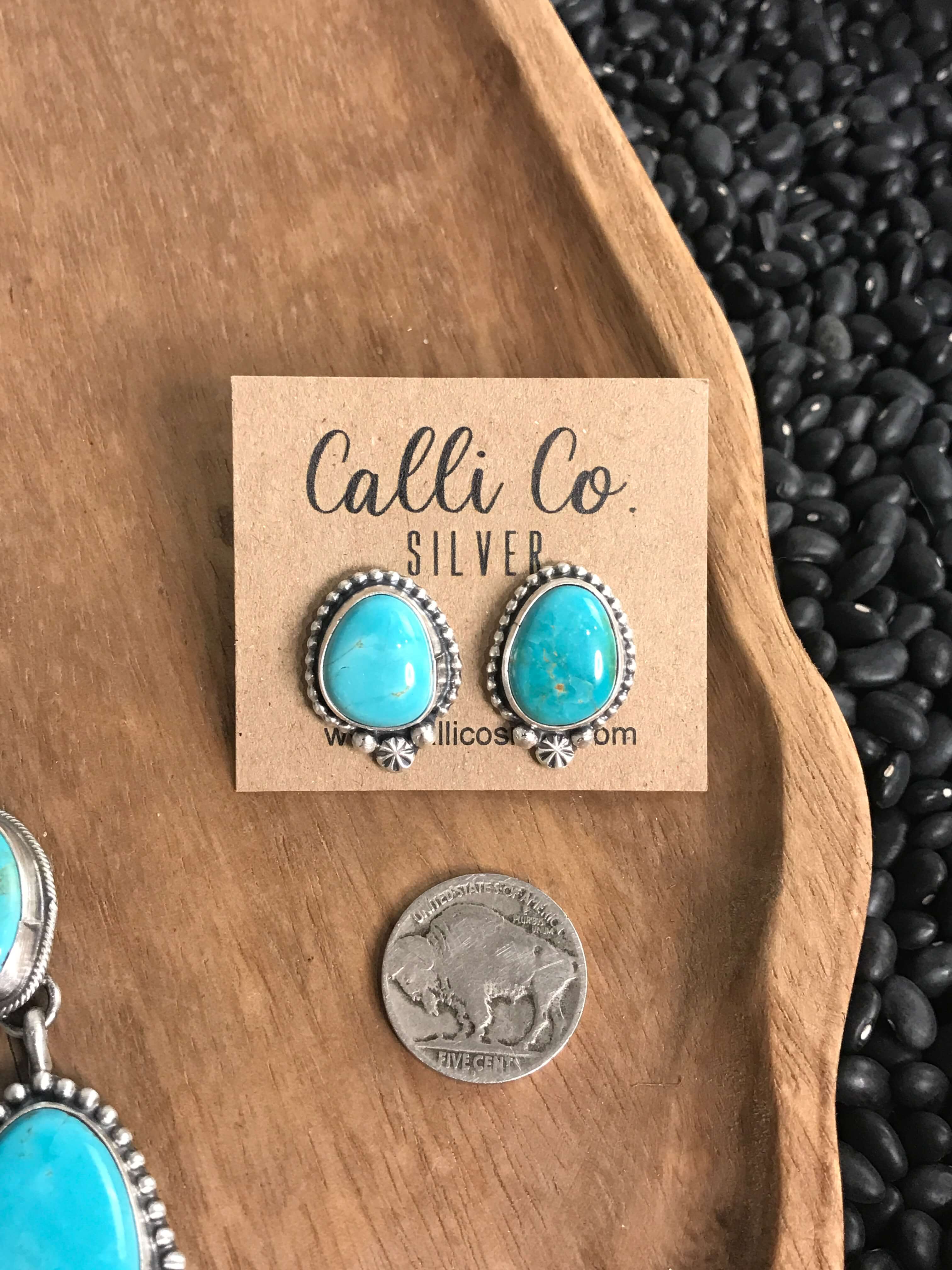 The Lanelle Lariat Necklace Set-Necklaces-Calli Co., Turquoise and Silver Jewelry, Native American Handmade, Zuni Tribe, Navajo Tribe, Brock Texas