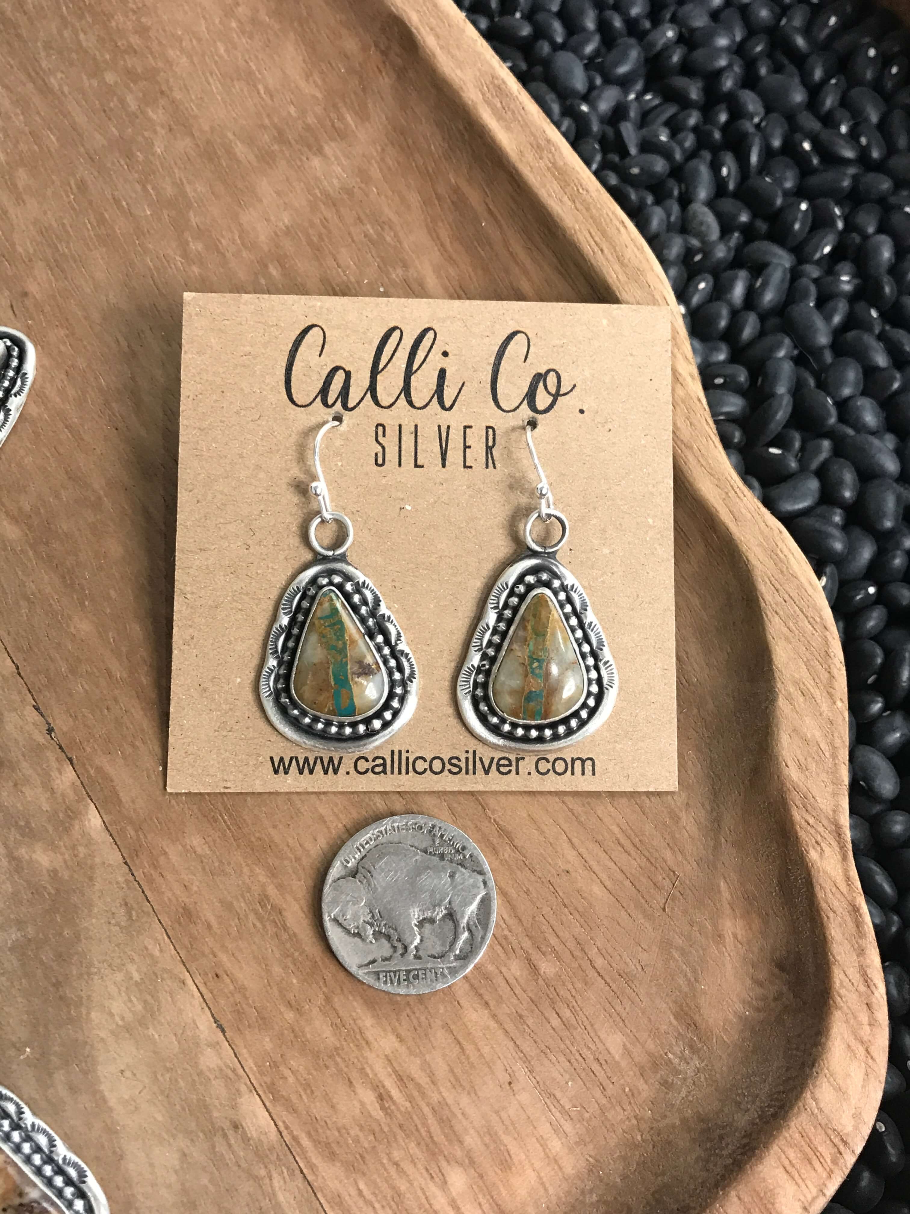 The Sanna Lariat Necklace Set-Necklaces-Calli Co., Turquoise and Silver Jewelry, Native American Handmade, Zuni Tribe, Navajo Tribe, Brock Texas