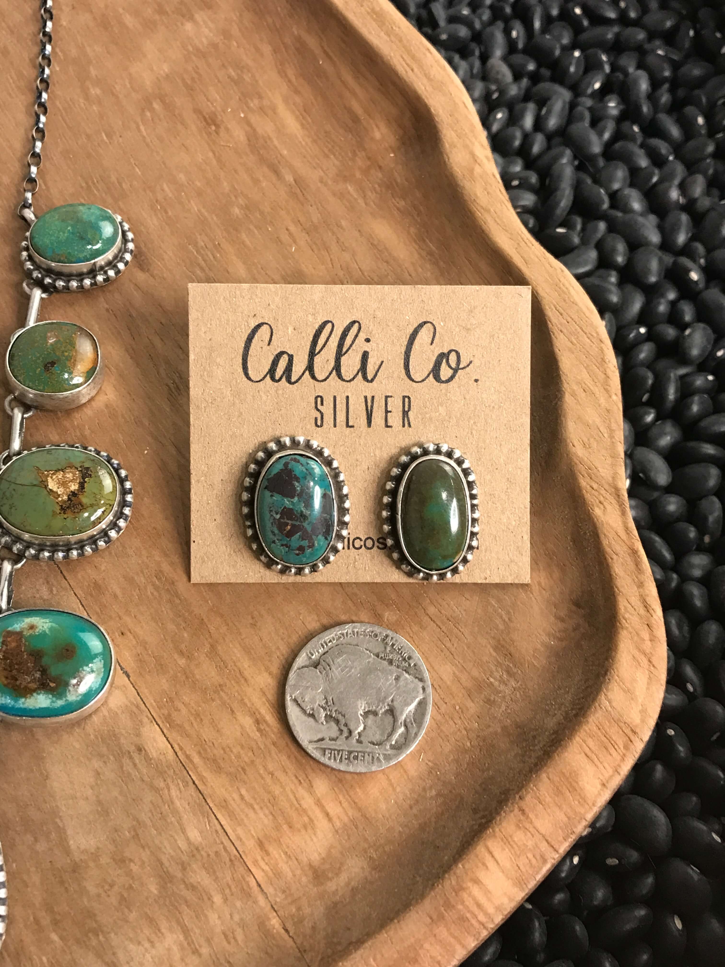 The Kiowa Turquoise Statement Necklace-Necklaces-Calli Co., Turquoise and Silver Jewelry, Native American Handmade, Zuni Tribe, Navajo Tribe, Brock Texas