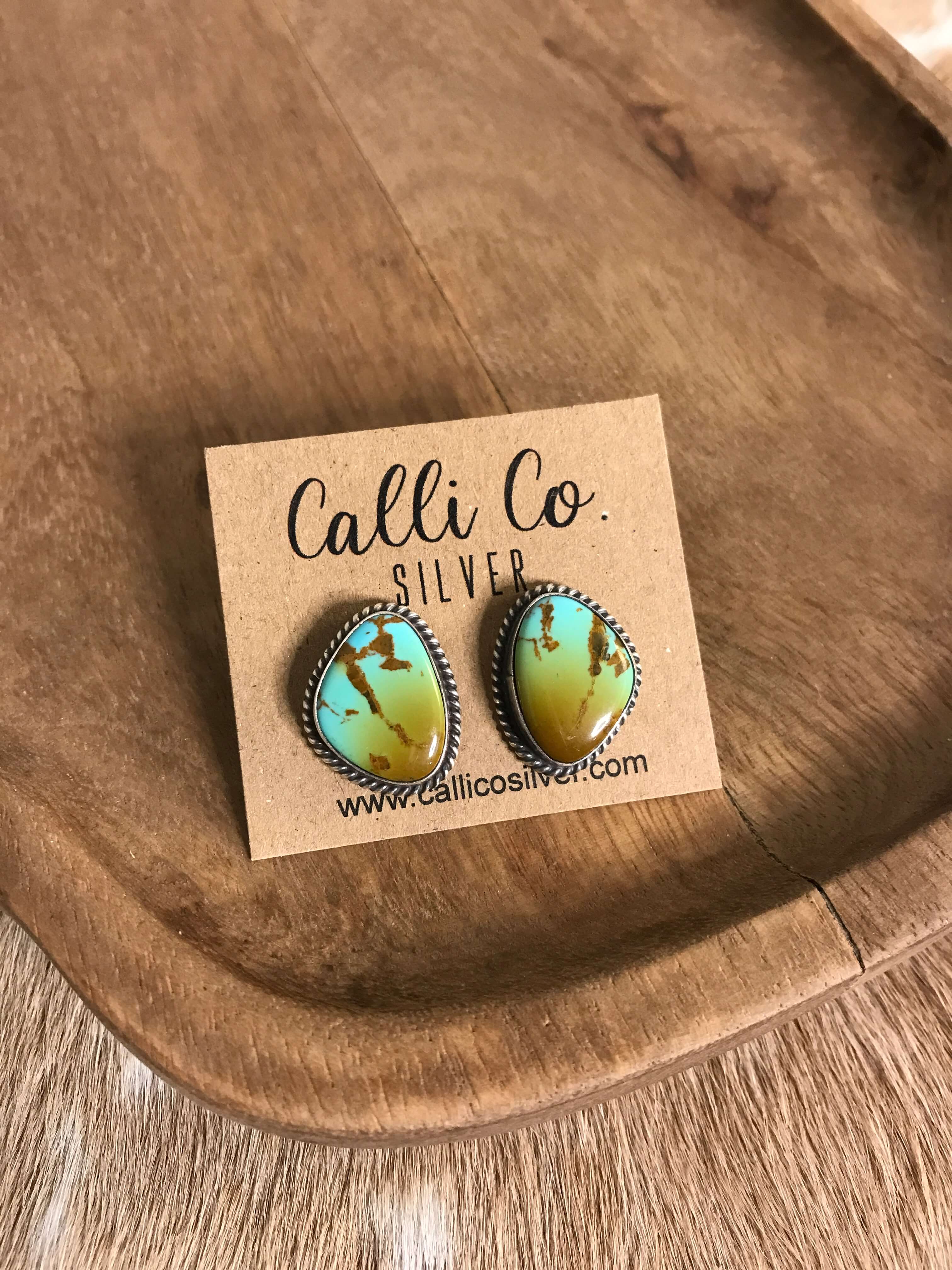 The Turquoise Studs, 67-Earrings-Calli Co., Turquoise and Silver Jewelry, Native American Handmade, Zuni Tribe, Navajo Tribe, Brock Texas