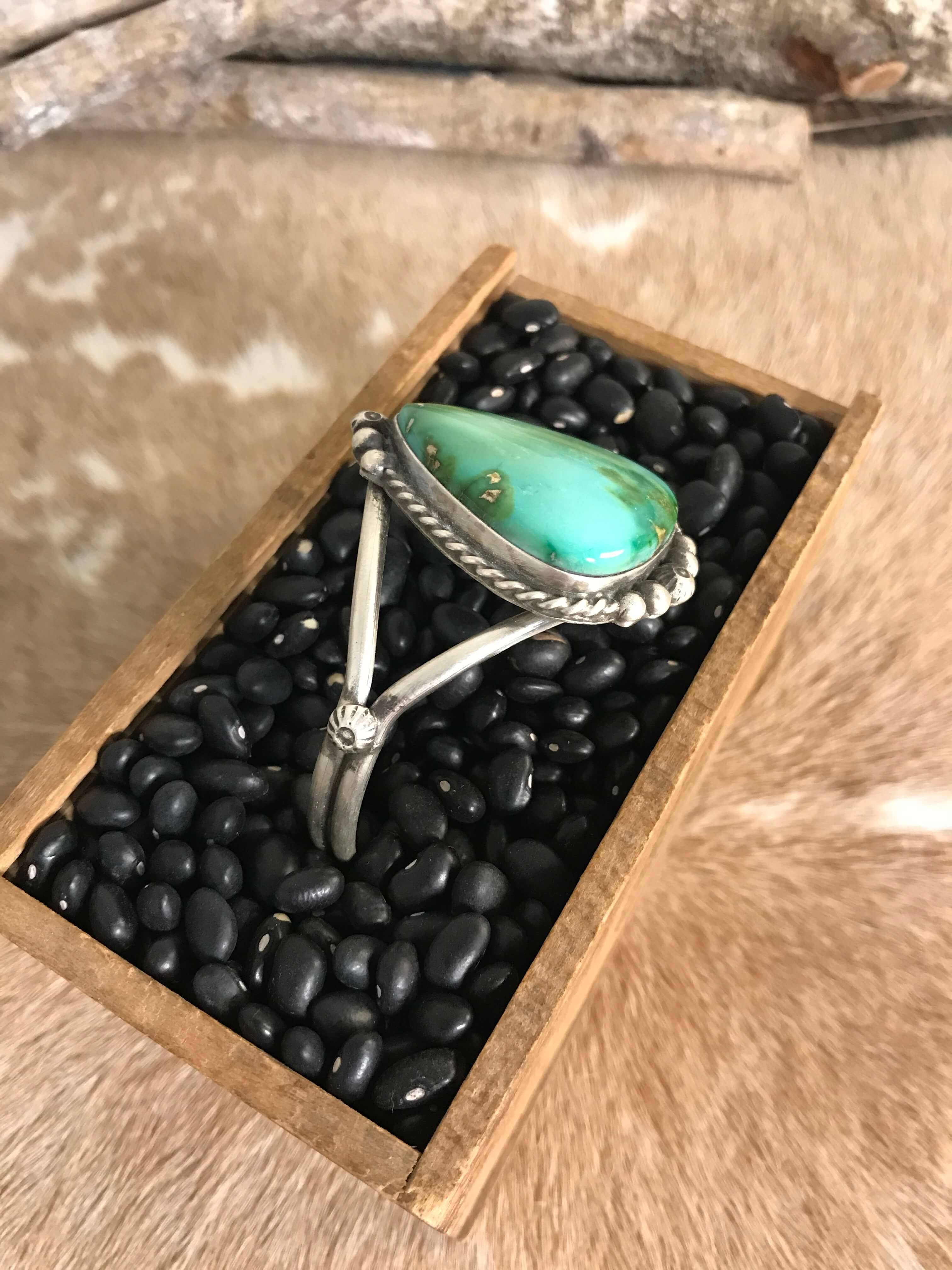 The Winifred Turquoise Cuff, 2-Bracelets & Cuffs-Calli Co., Turquoise and Silver Jewelry, Native American Handmade, Zuni Tribe, Navajo Tribe, Brock Texas