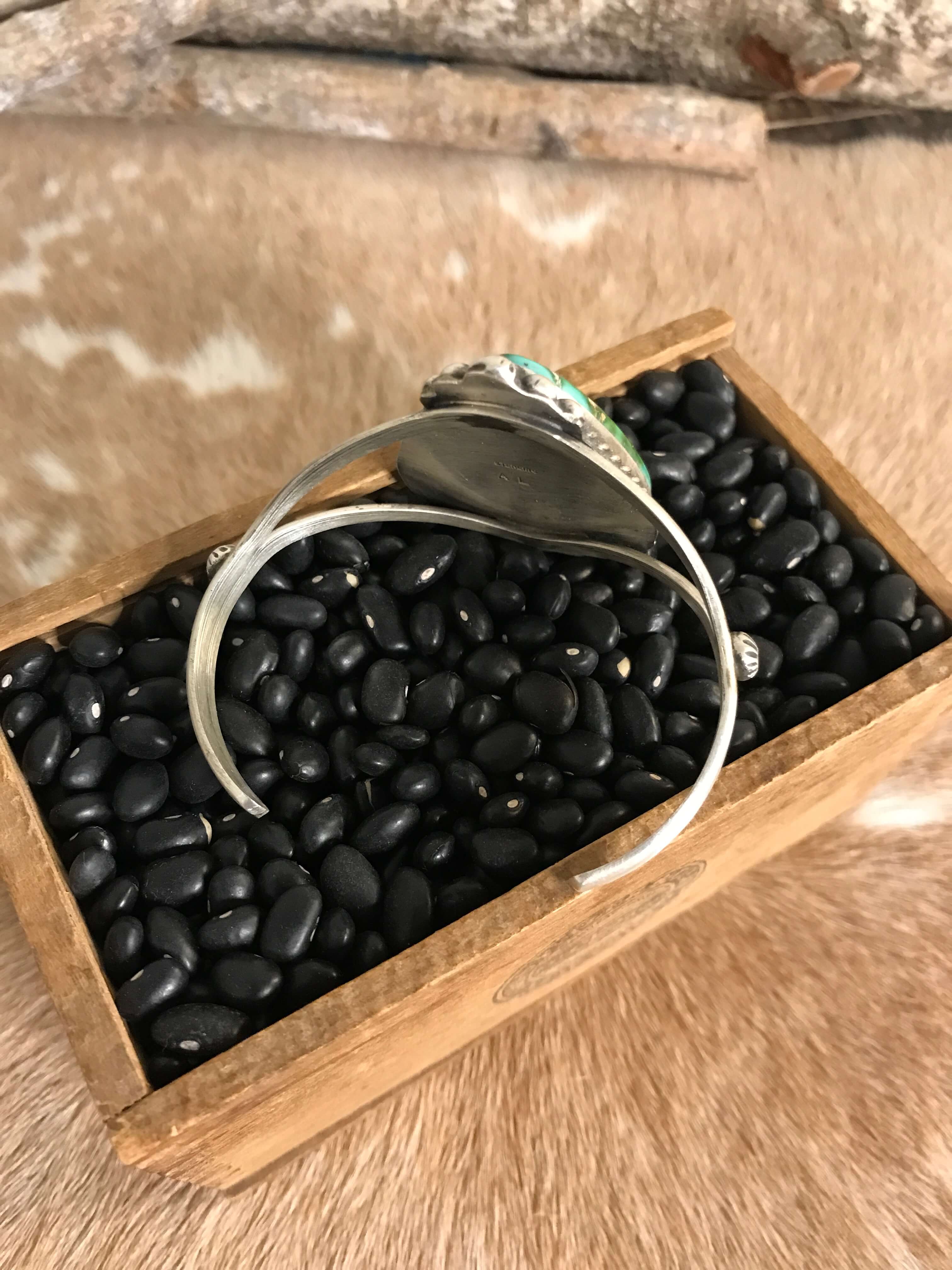 The Winifred Turquoise Cuff, 2-Bracelets & Cuffs-Calli Co., Turquoise and Silver Jewelry, Native American Handmade, Zuni Tribe, Navajo Tribe, Brock Texas