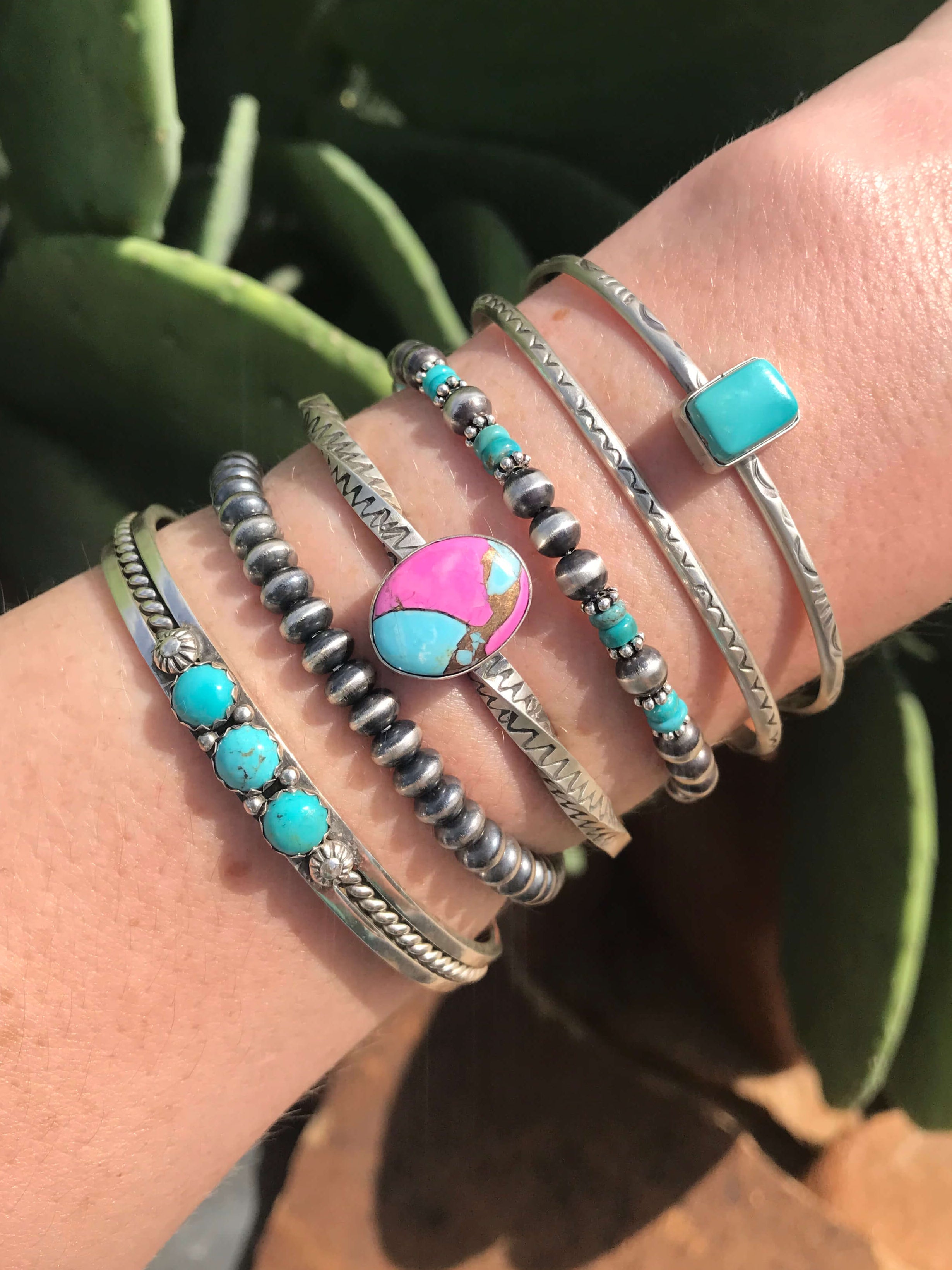 The Nations Bracelet-Bracelets & Cuffs-Calli Co., Turquoise and Silver Jewelry, Native American Handmade, Zuni Tribe, Navajo Tribe, Brock Texas