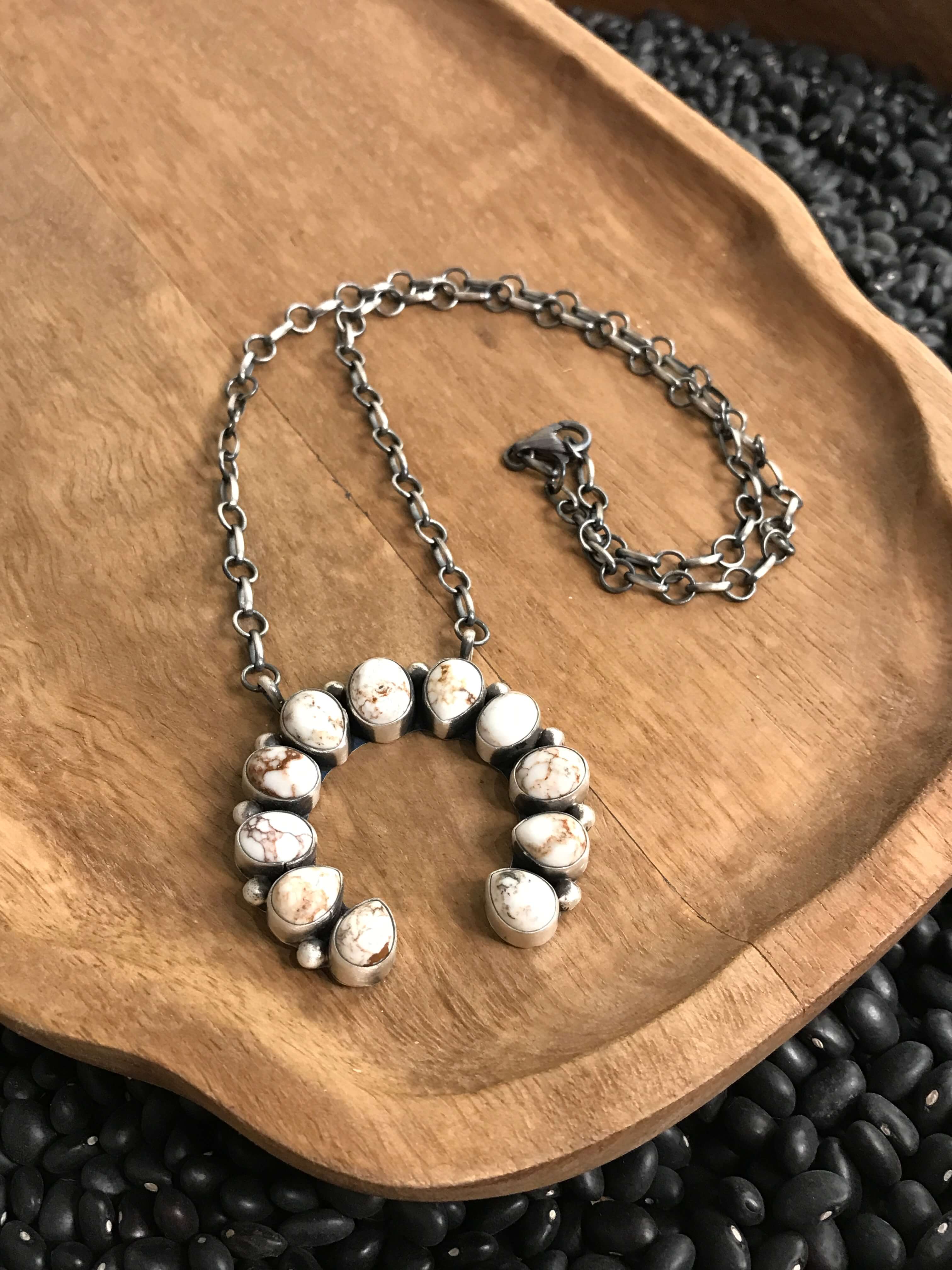 The Wild Horse Naja Necklace, 2-Necklaces-Calli Co., Turquoise and Silver Jewelry, Native American Handmade, Zuni Tribe, Navajo Tribe, Brock Texas