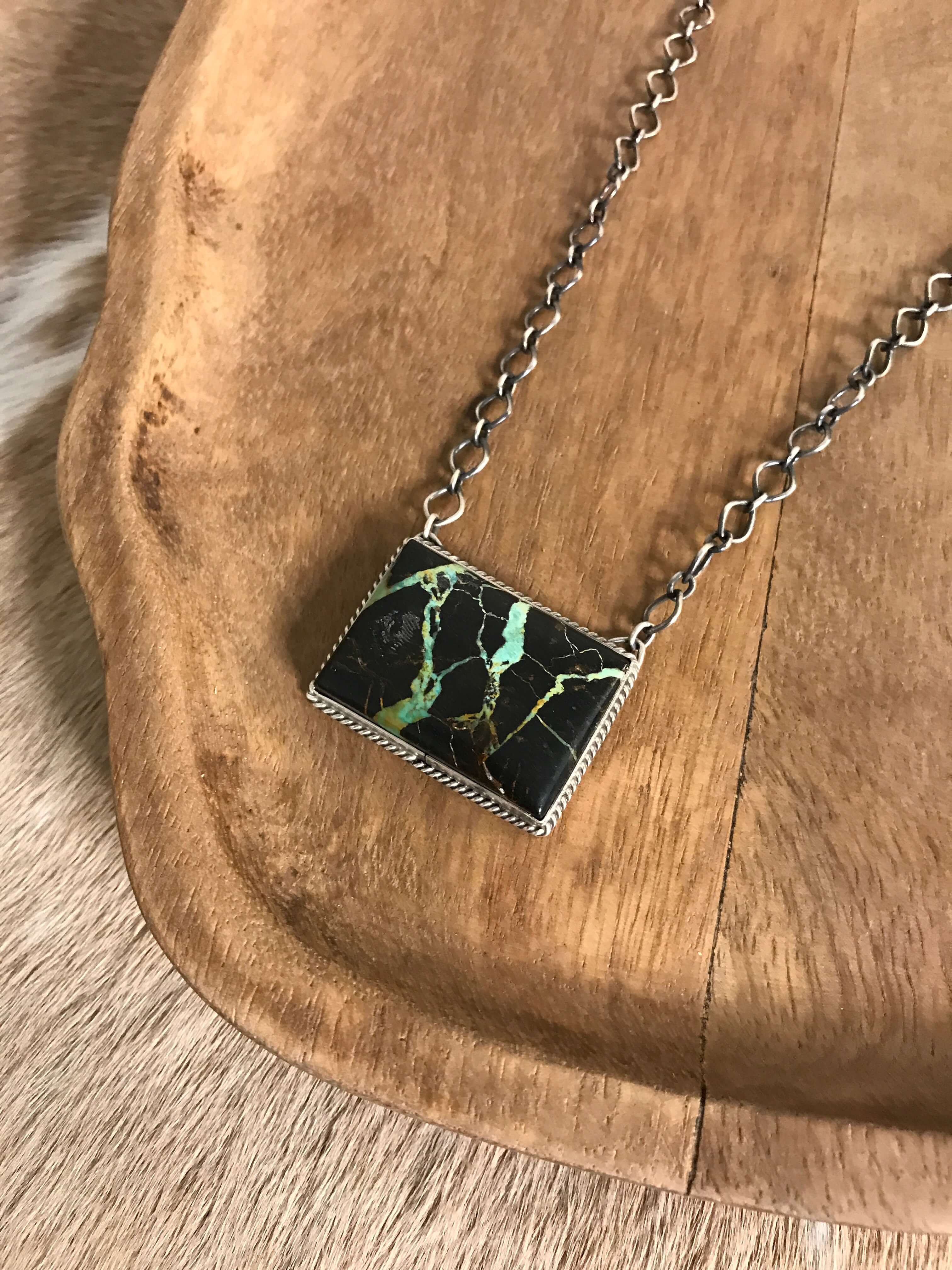 The Corvallis Black Jack Necklace, 5 xx-Necklaces-Calli Co., Turquoise and Silver Jewelry, Native American Handmade, Zuni Tribe, Navajo Tribe, Brock Texas