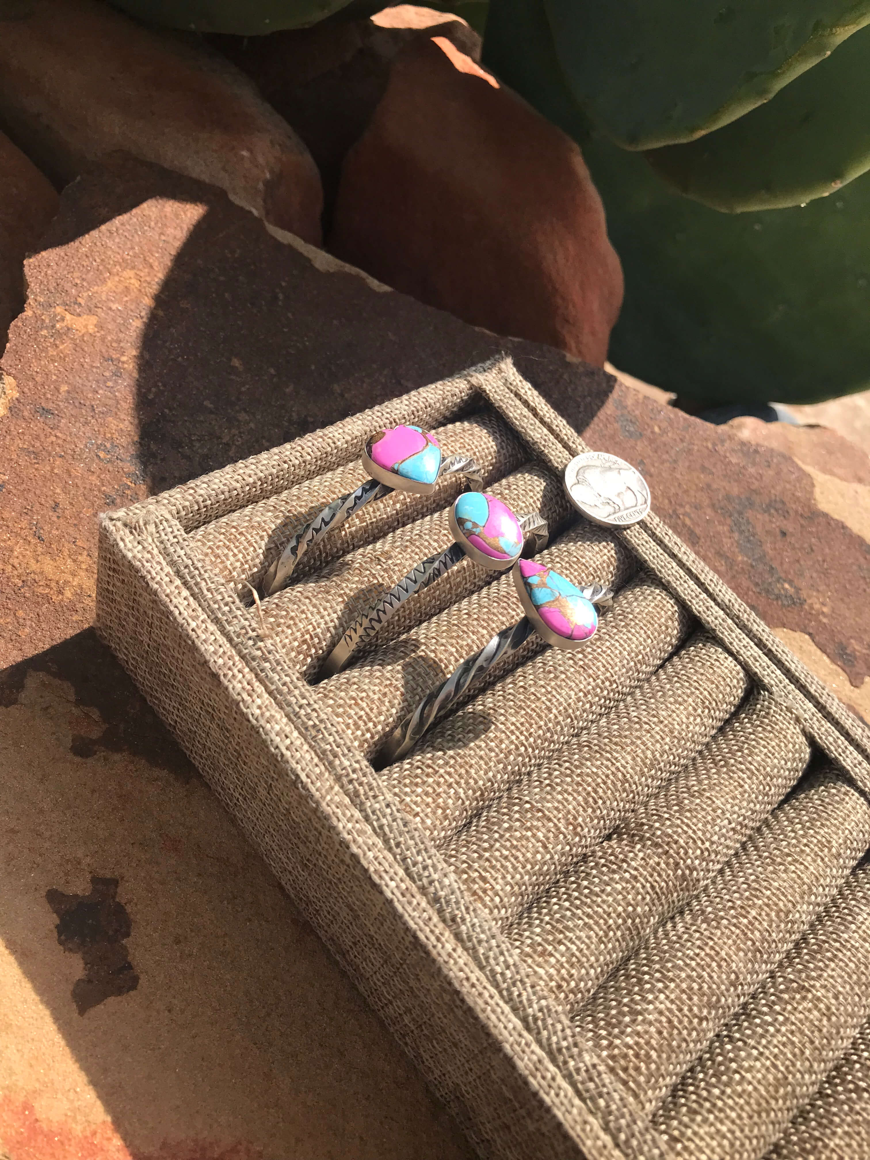 The Crown Cotton Candy Cuff-Bracelets & Cuffs-Calli Co., Turquoise and Silver Jewelry, Native American Handmade, Zuni Tribe, Navajo Tribe, Brock Texas