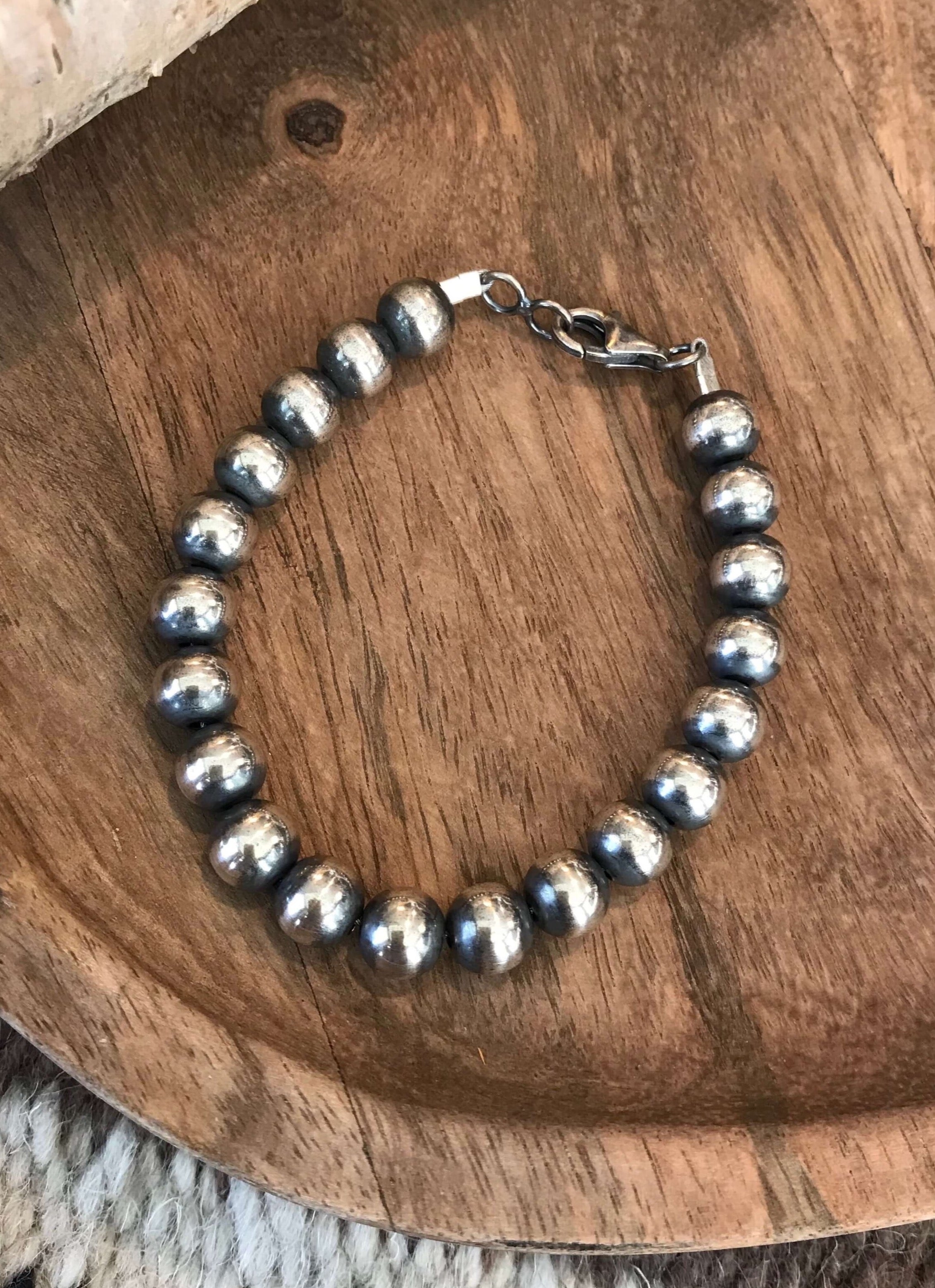 The Madison 8mm Bracelet-Bracelets & Cuffs-Calli Co., Turquoise and Silver Jewelry, Native American Handmade, Zuni Tribe, Navajo Tribe, Brock Texas