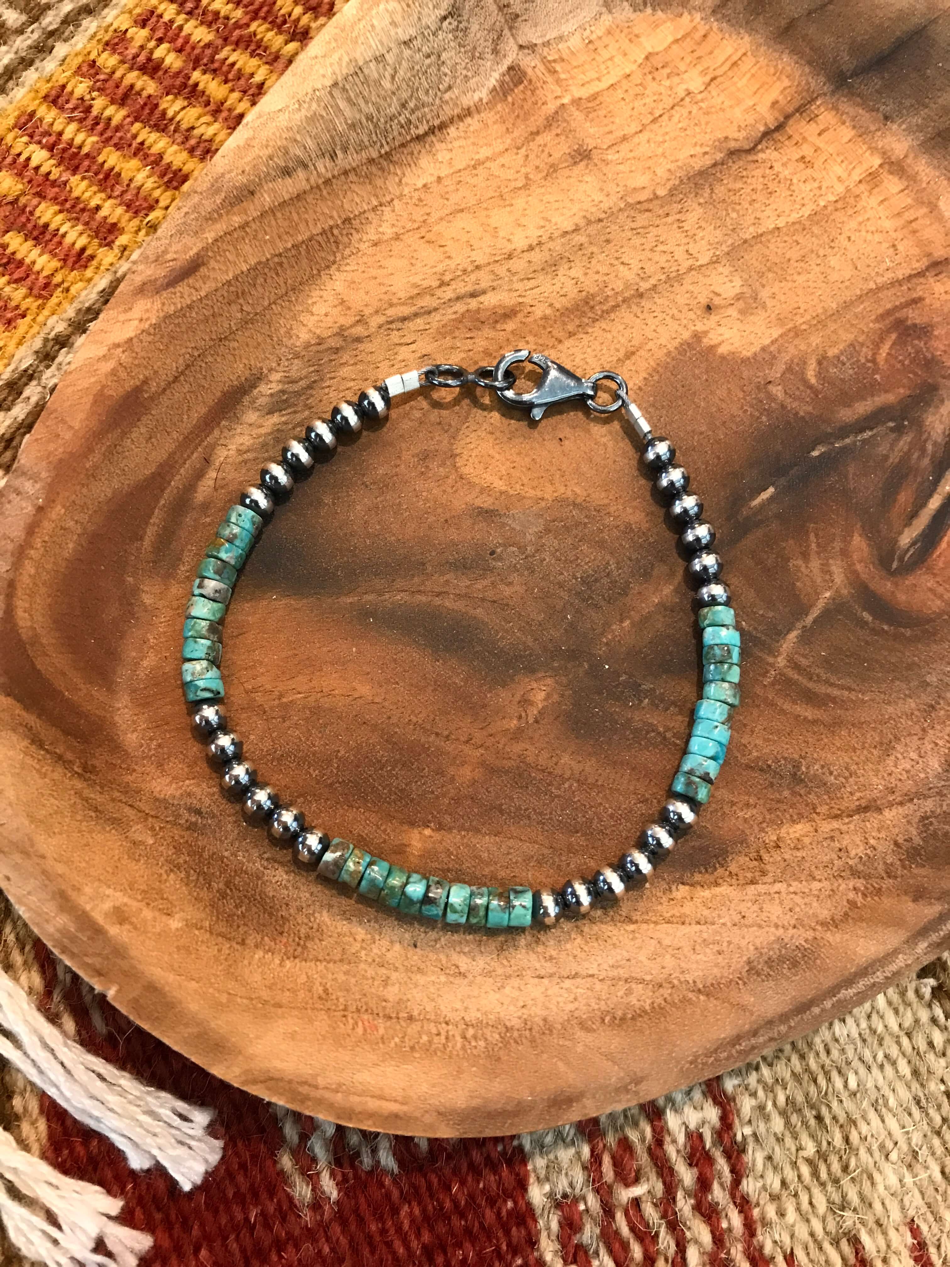 The Ami Bracelet or Ankle Bracelet-Bracelets & Cuffs-Calli Co., Turquoise and Silver Jewelry, Native American Handmade, Zuni Tribe, Navajo Tribe, Brock Texas