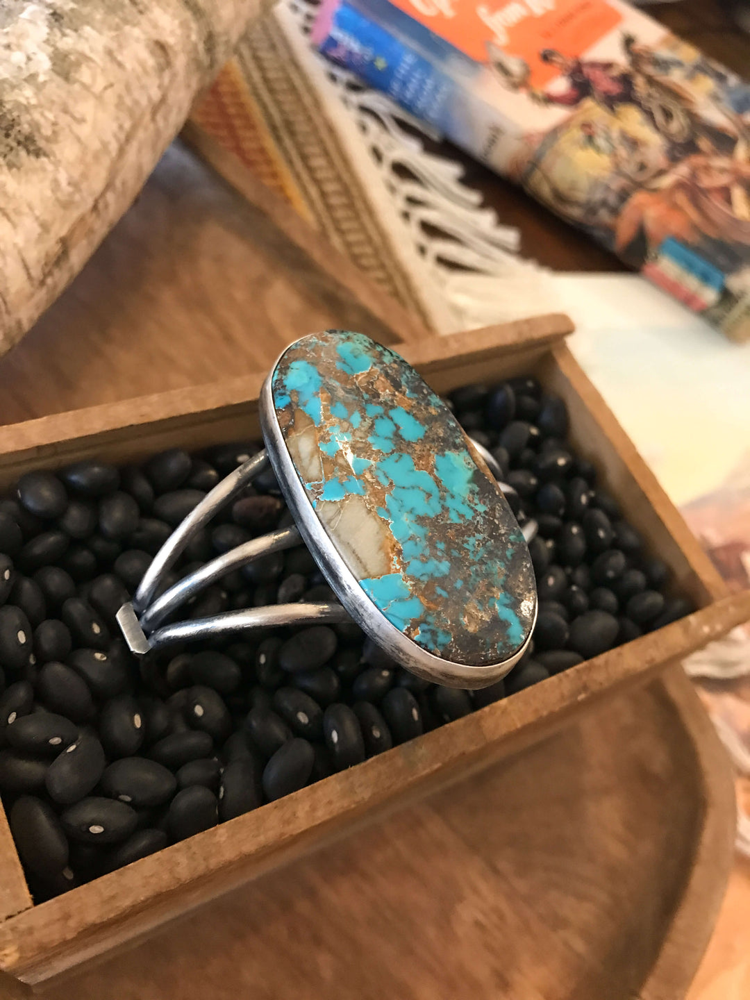 The Wenatchee Turquoise Cuff-Bracelets & Cuffs-Calli Co., Turquoise and Silver Jewelry, Native American Handmade, Zuni Tribe, Navajo Tribe, Brock Texas