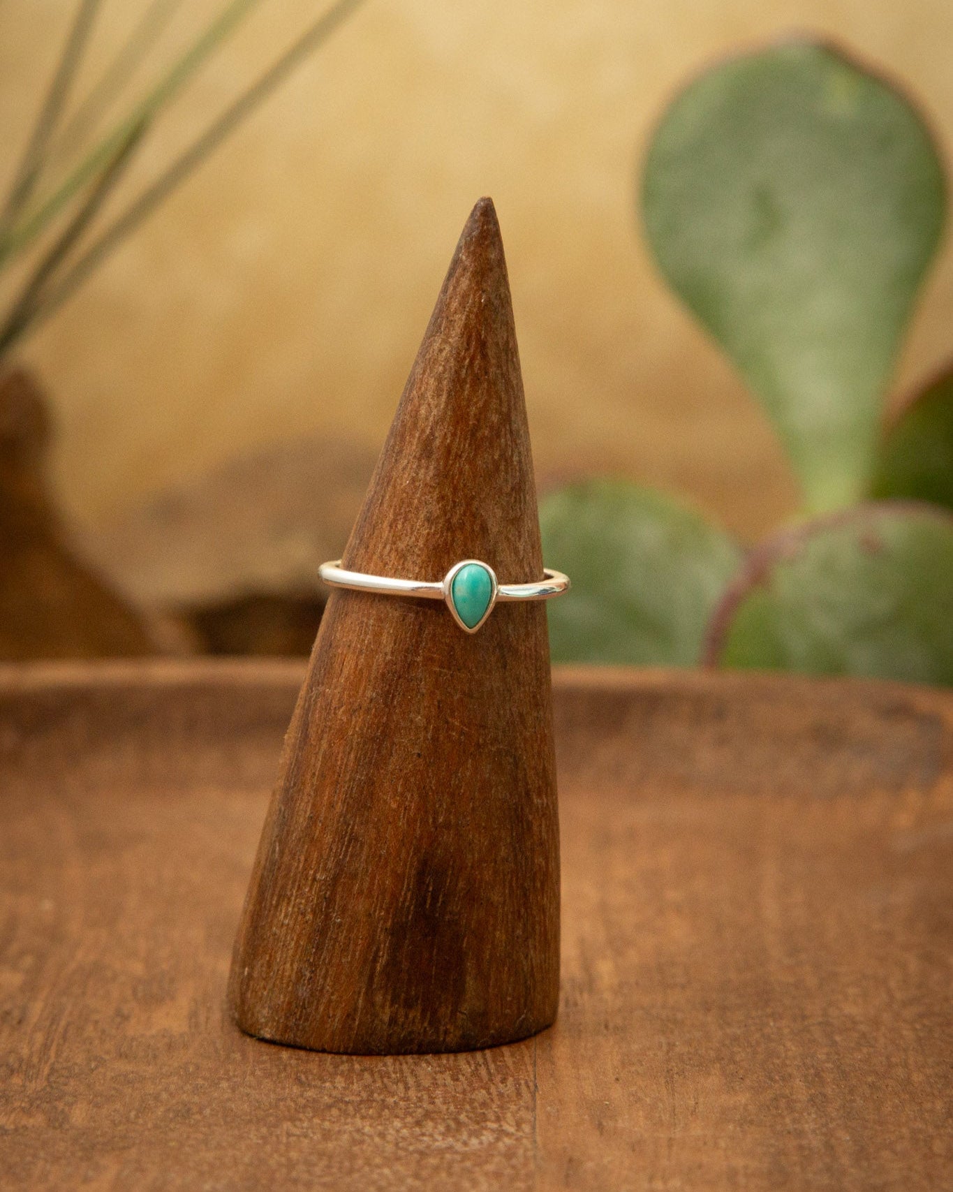 The Turquoise Teardrop Ring-Rings-Calli Co., Turquoise and Silver Jewelry, Native American Handmade, Zuni Tribe, Navajo Tribe, Brock Texas