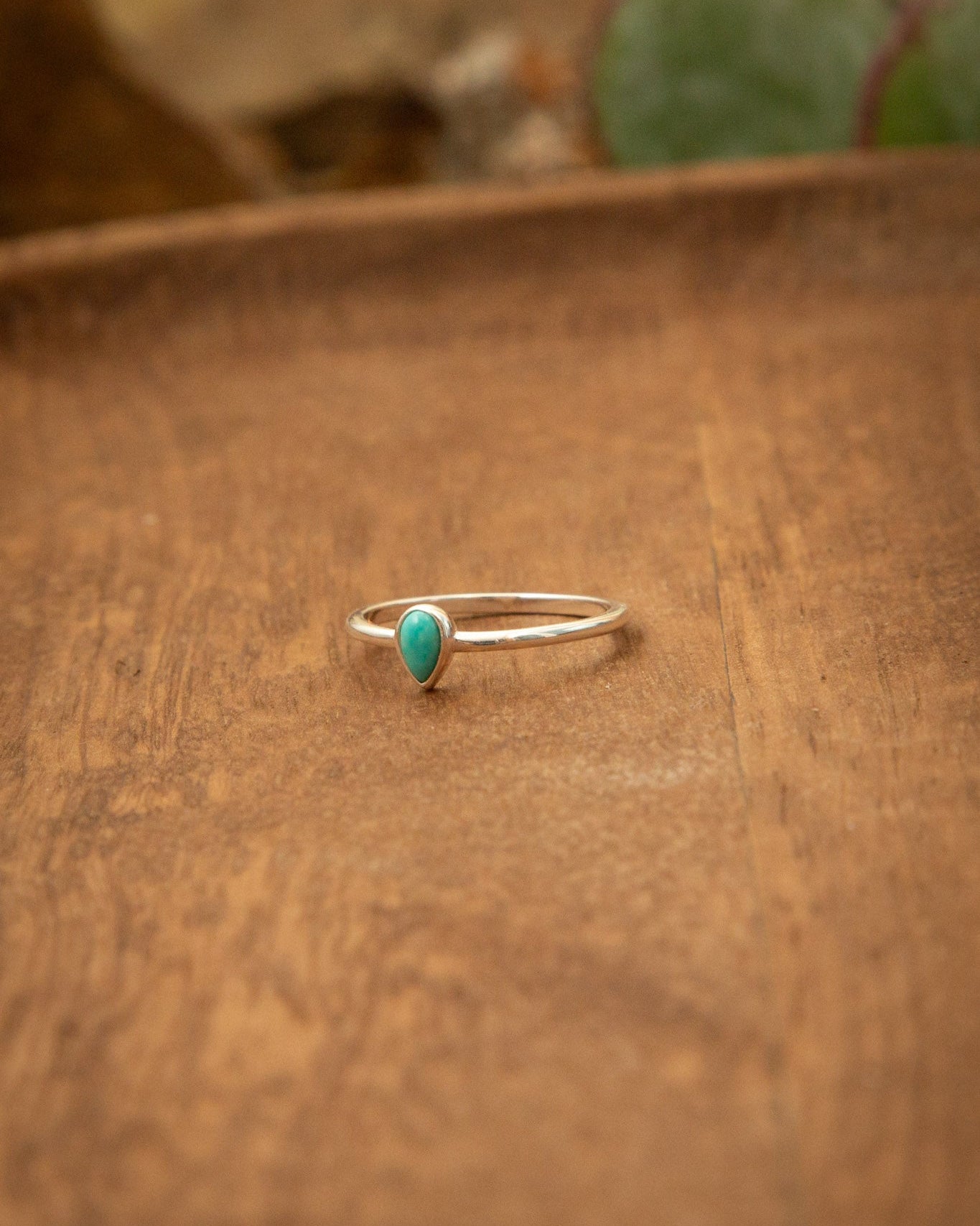 The Turquoise Teardrop Ring-Rings-Calli Co., Turquoise and Silver Jewelry, Native American Handmade, Zuni Tribe, Navajo Tribe, Brock Texas