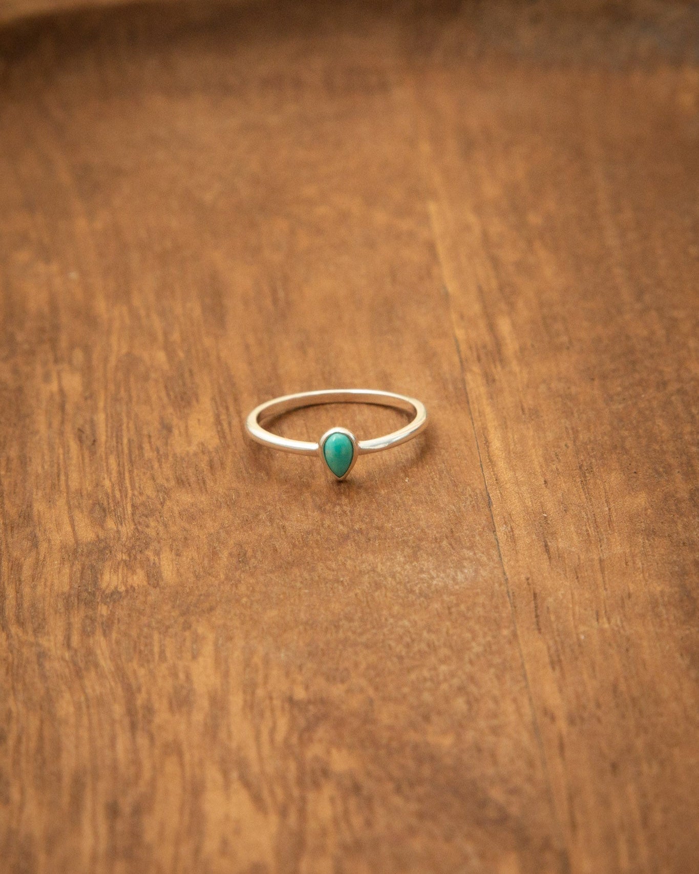 The Turquoise Teardrop Ring-Rings-Calli Co., Turquoise and Silver Jewelry, Native American Handmade, Zuni Tribe, Navajo Tribe, Brock Texas