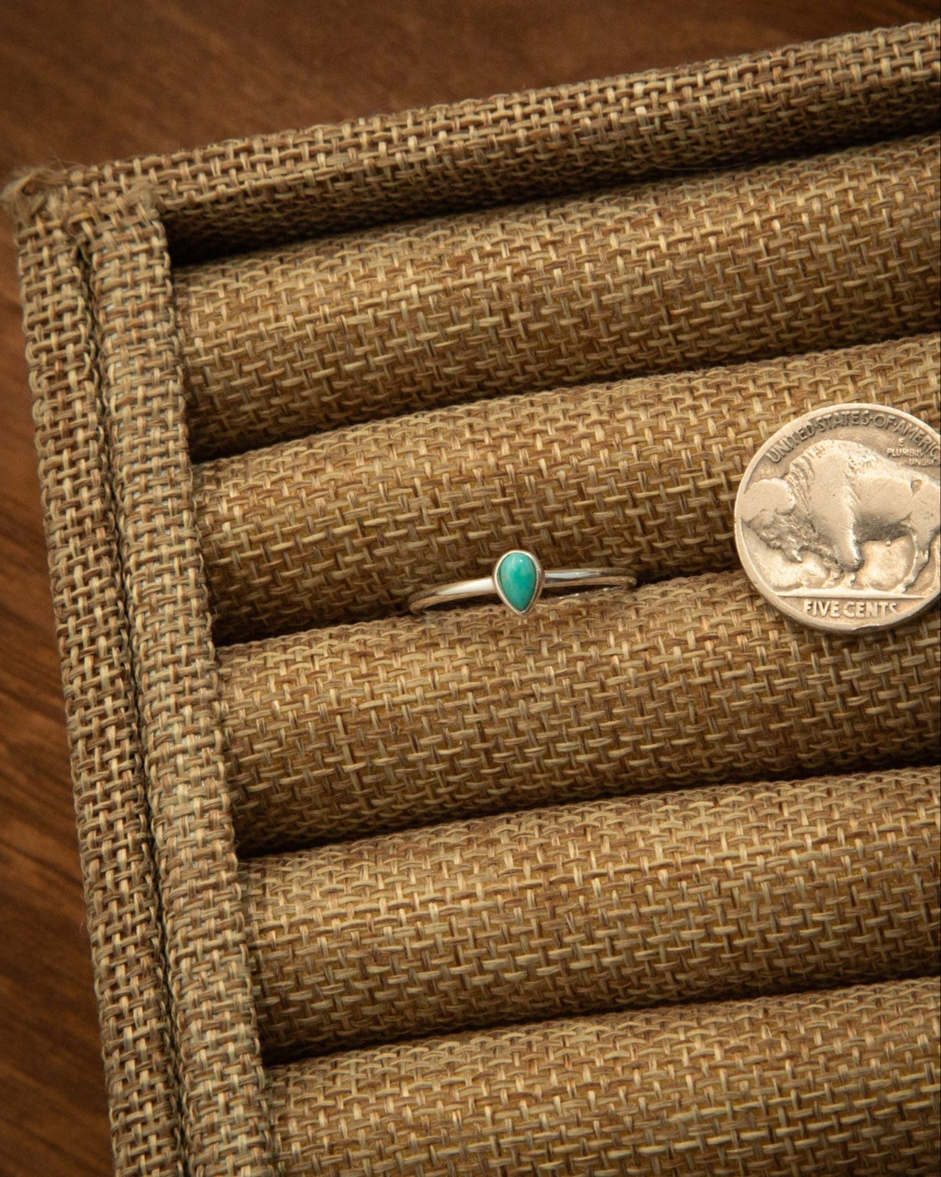 The Turquoise Teardrop Ring-Rings-Calli Co., Turquoise and Silver Jewelry, Native American Handmade, Zuni Tribe, Navajo Tribe, Brock Texas