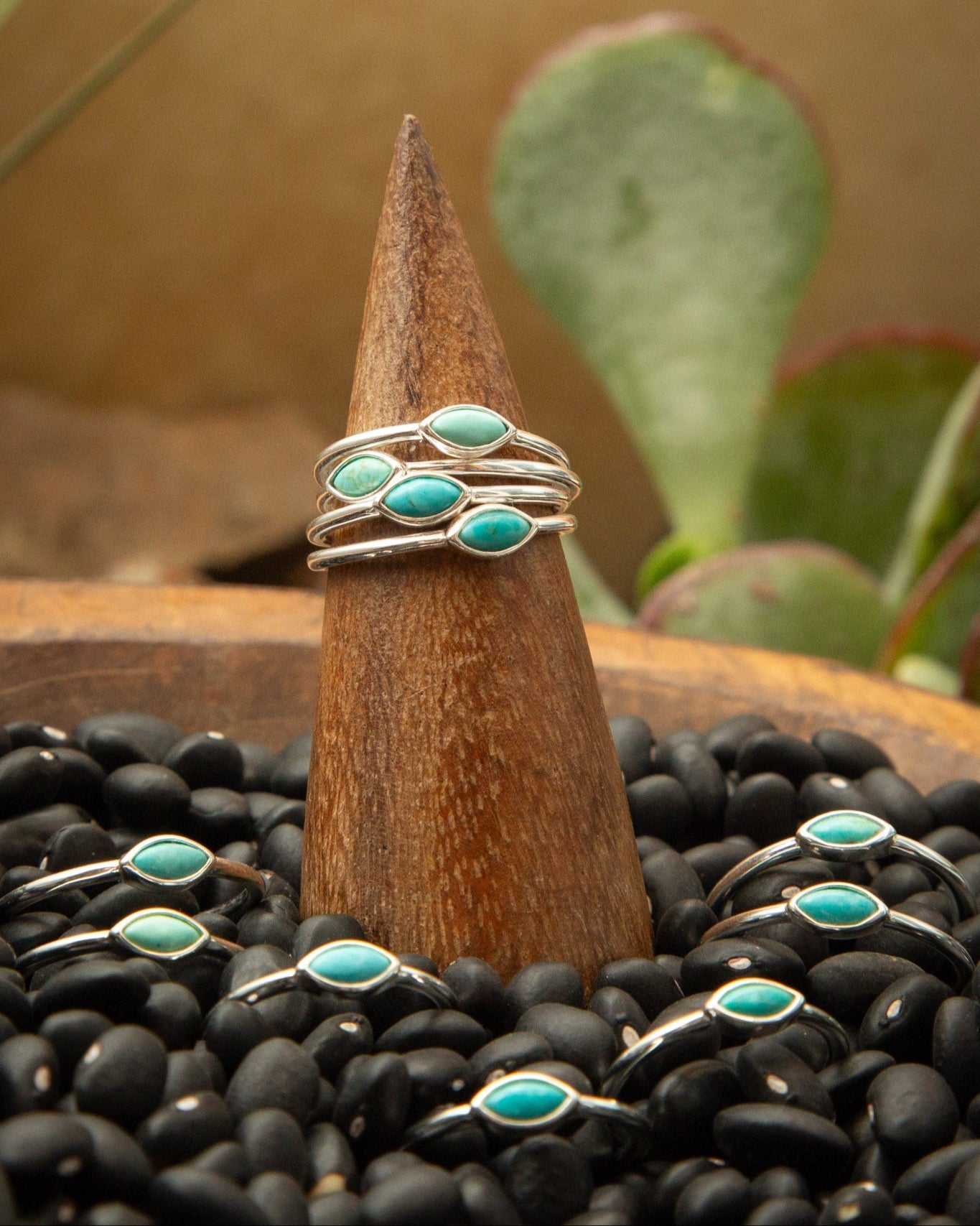 The Turquoise Marquise Ring-Rings-Calli Co., Turquoise and Silver Jewelry, Native American Handmade, Zuni Tribe, Navajo Tribe, Brock Texas