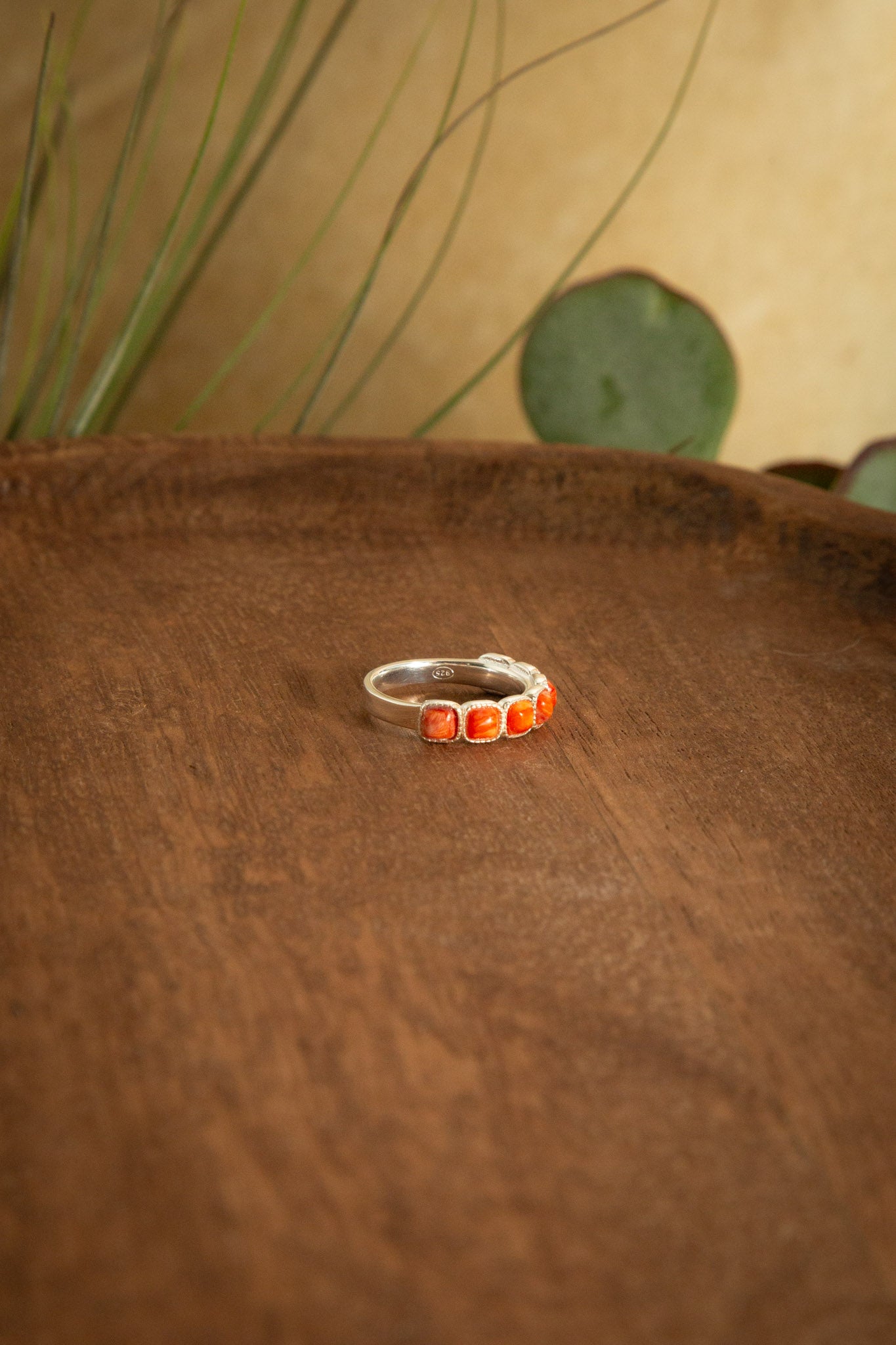 The Red Spiny Stacking Ring-Rings-Calli Co., Turquoise and Silver Jewelry, Native American Handmade, Zuni Tribe, Navajo Tribe, Brock Texas