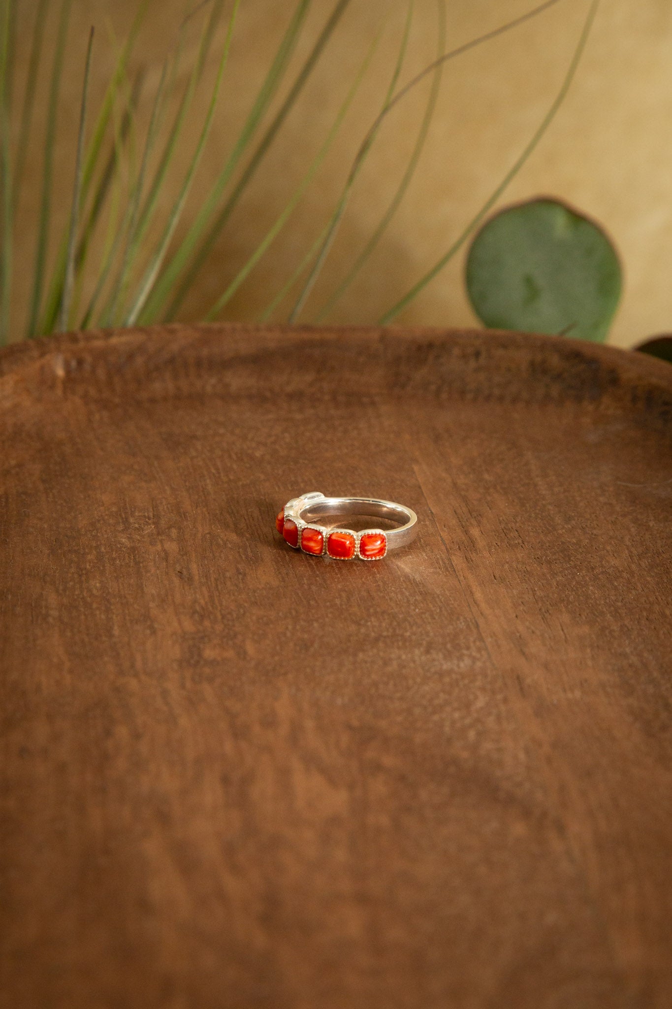 The Red Spiny Stacking Ring-Rings-Calli Co., Turquoise and Silver Jewelry, Native American Handmade, Zuni Tribe, Navajo Tribe, Brock Texas