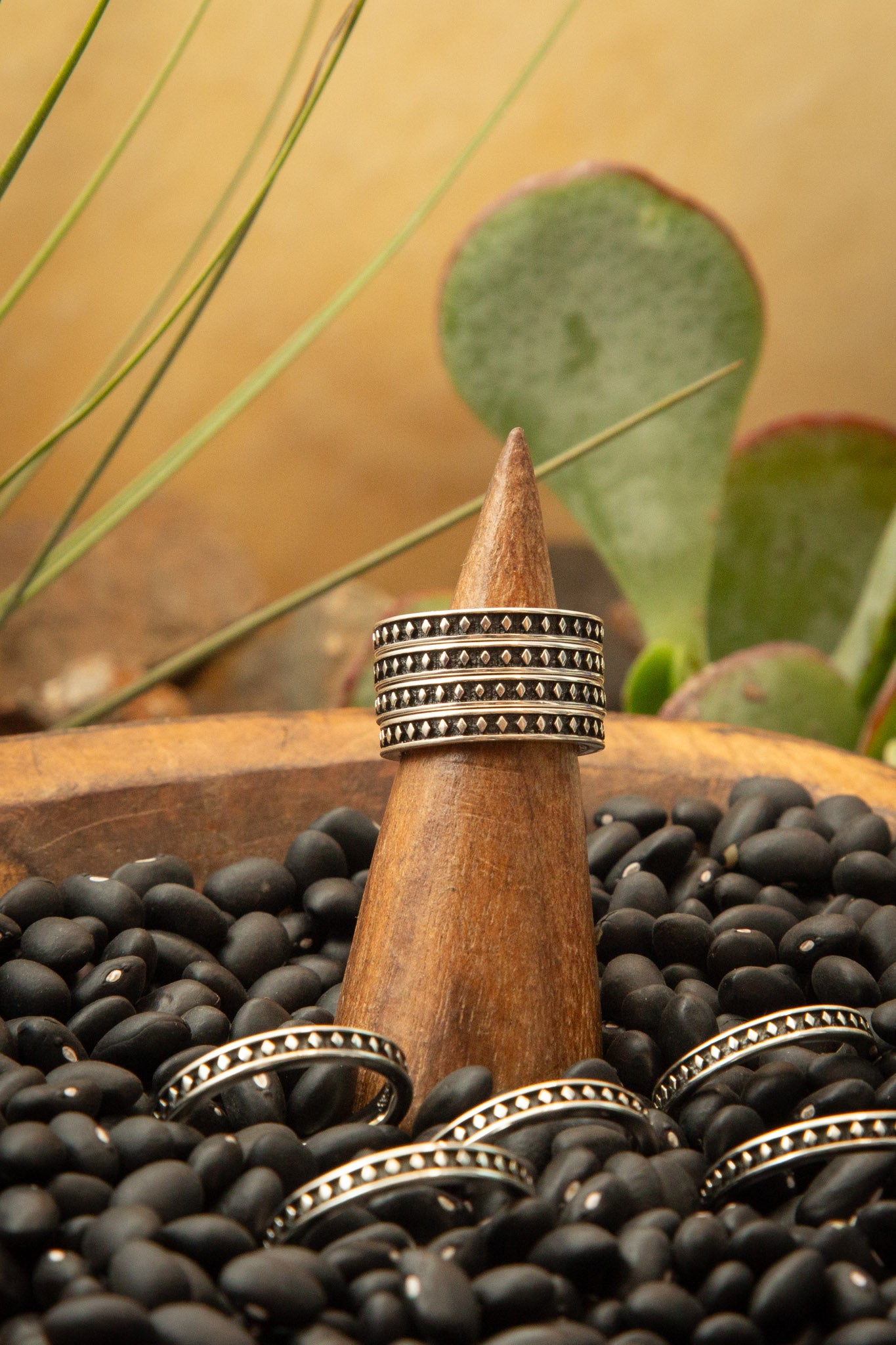 The Sterling Diamond Ring-Rings-Calli Co., Turquoise and Silver Jewelry, Native American Handmade, Zuni Tribe, Navajo Tribe, Brock Texas