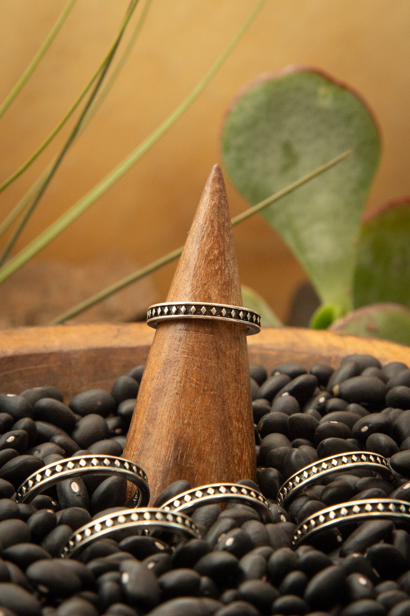 The Sterling Diamond Ring-Rings-Calli Co., Turquoise and Silver Jewelry, Native American Handmade, Zuni Tribe, Navajo Tribe, Brock Texas