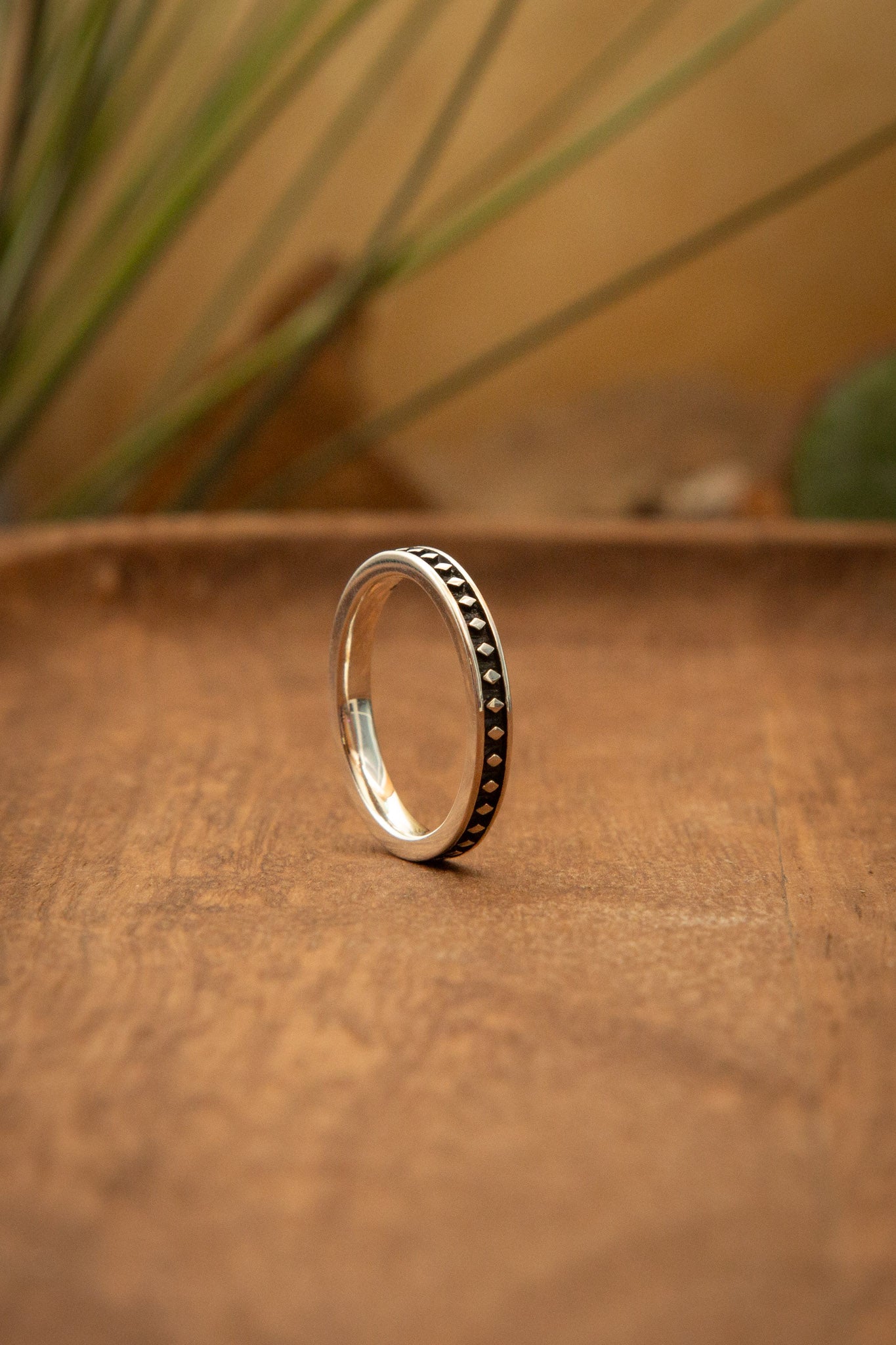 The Sterling Diamond Ring-Rings-Calli Co., Turquoise and Silver Jewelry, Native American Handmade, Zuni Tribe, Navajo Tribe, Brock Texas