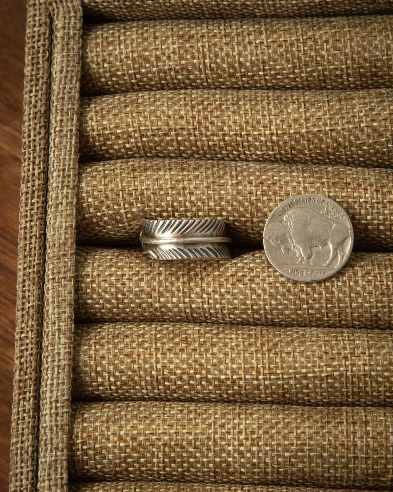 The Adjustable Feather Ring-Rings-Calli Co., Turquoise and Silver Jewelry, Native American Handmade, Zuni Tribe, Navajo Tribe, Brock Texas
