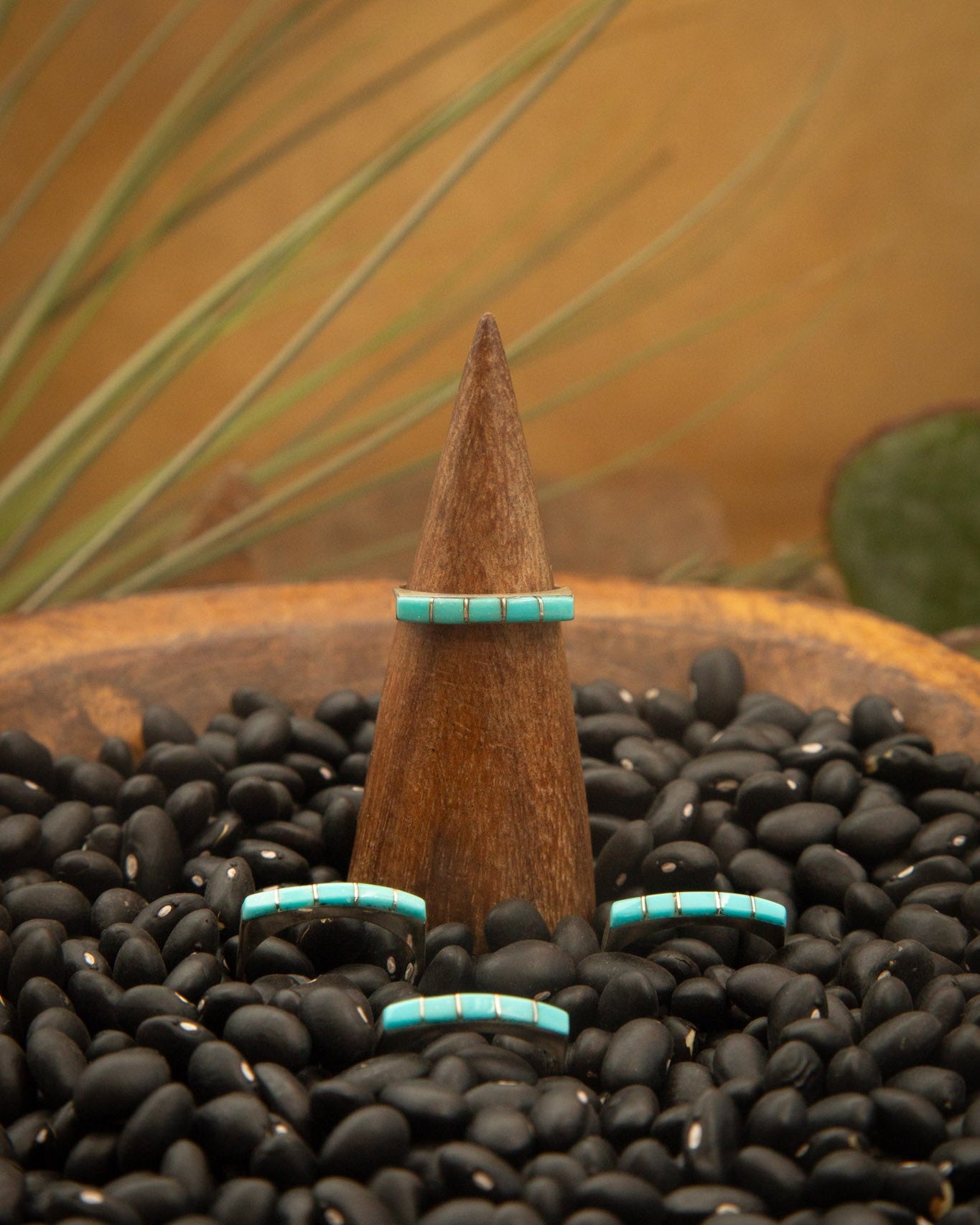 The Classic Blue Inlay Rings-Rings-Calli Co., Turquoise and Silver Jewelry, Native American Handmade, Zuni Tribe, Navajo Tribe, Brock Texas