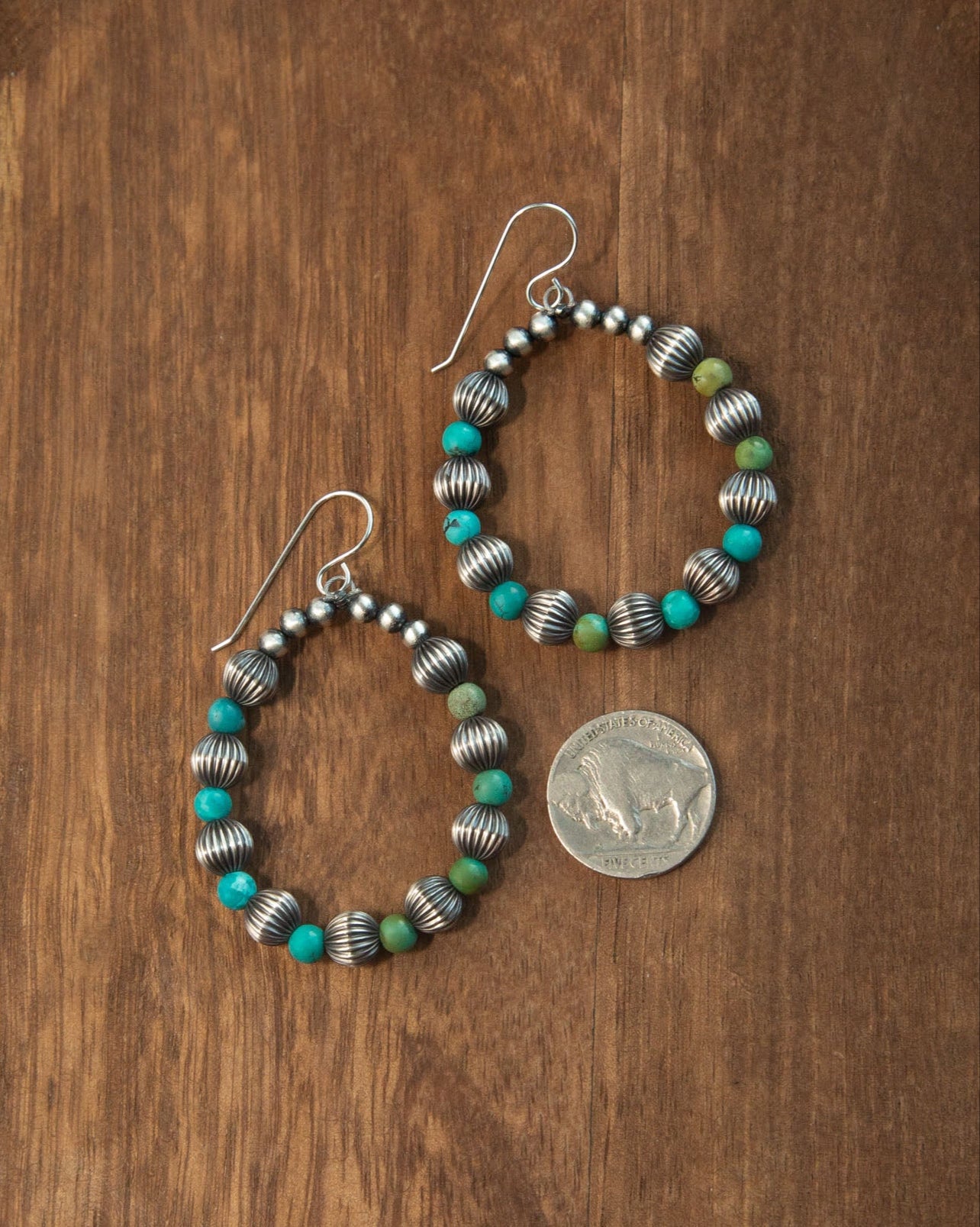 The Muirhead Earrings-Earrings-Calli Co., Turquoise and Silver Jewelry, Native American Handmade, Zuni Tribe, Navajo Tribe, Brock Texas