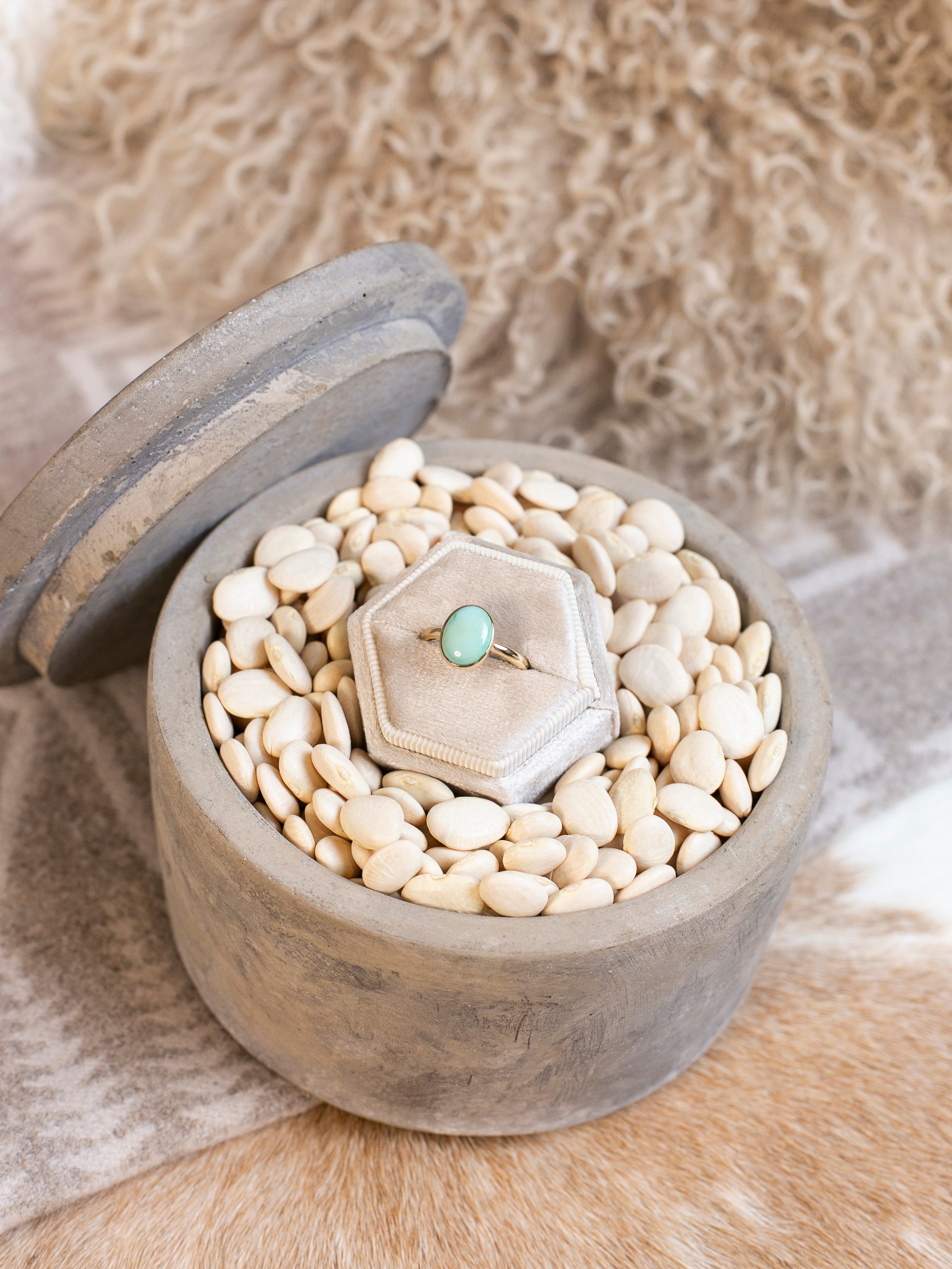 The Bordeaux 14k and Turquoise Ring 1, Sz 7-Rings-Calli Co., Turquoise and Silver Jewelry, Native American Handmade, Zuni Tribe, Navajo Tribe, Brock Texas